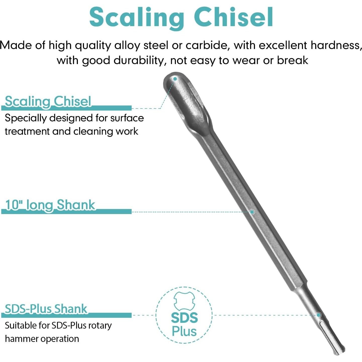 Juego de Cinceles SDS-Plus YOSIGHT 4 Piezas Carburo
