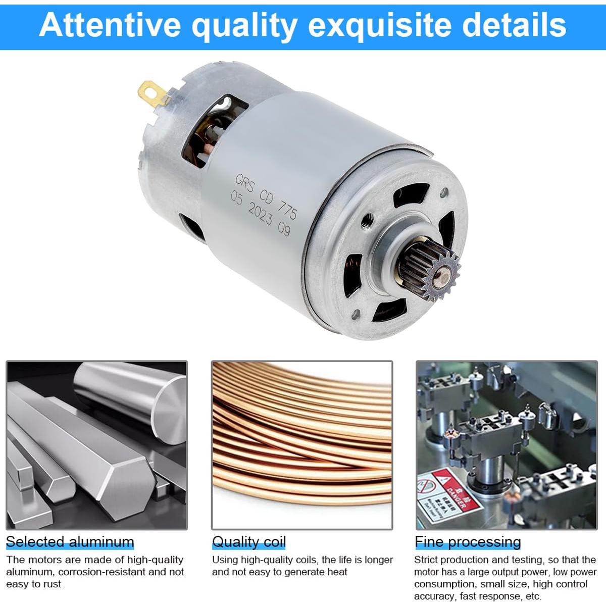 Motor DC 775 16 Dientes 18V ChgImposs para Taladro Eléctrico