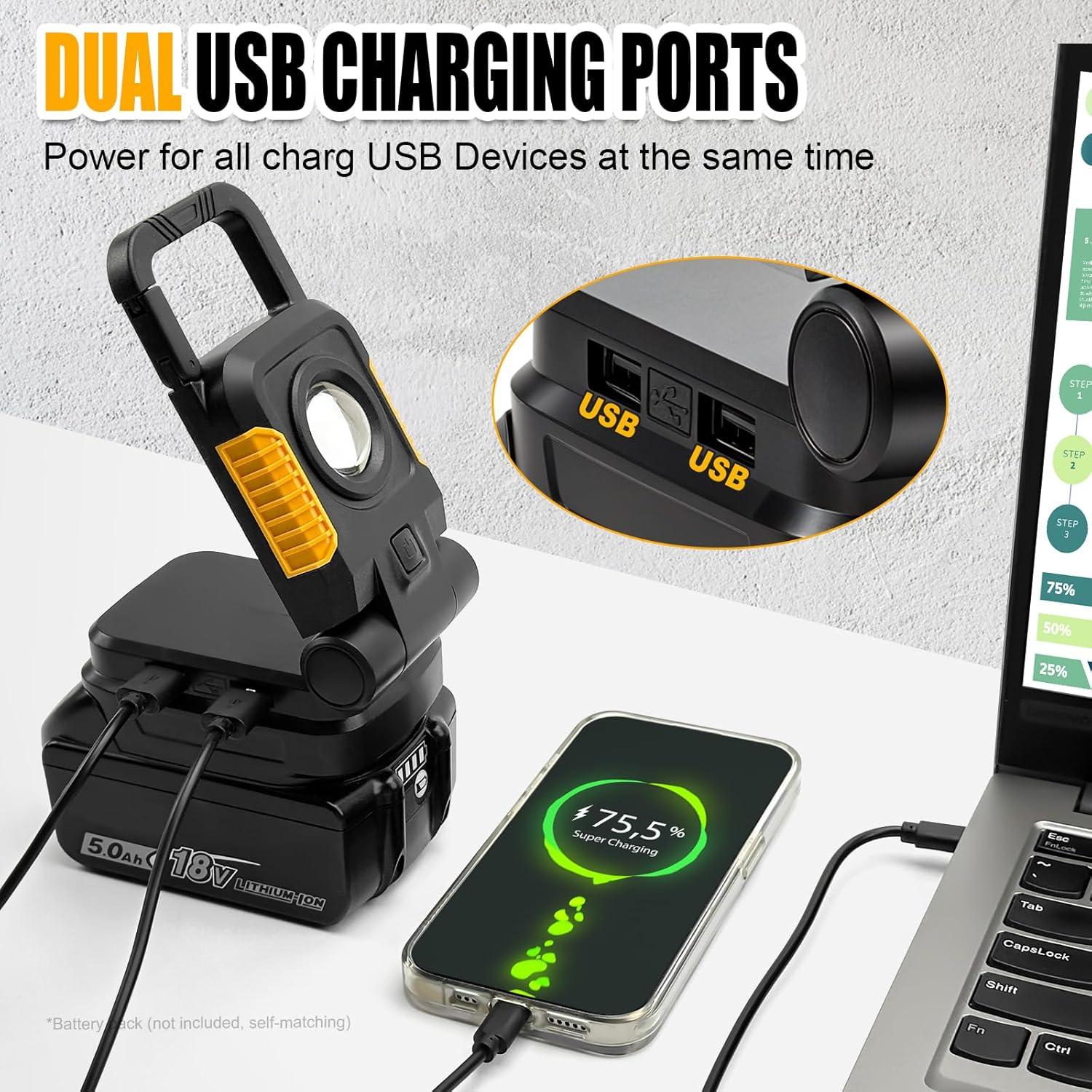 Luz de Trabajo LED COB 25W Tresda 2500 Lúmenes 18V