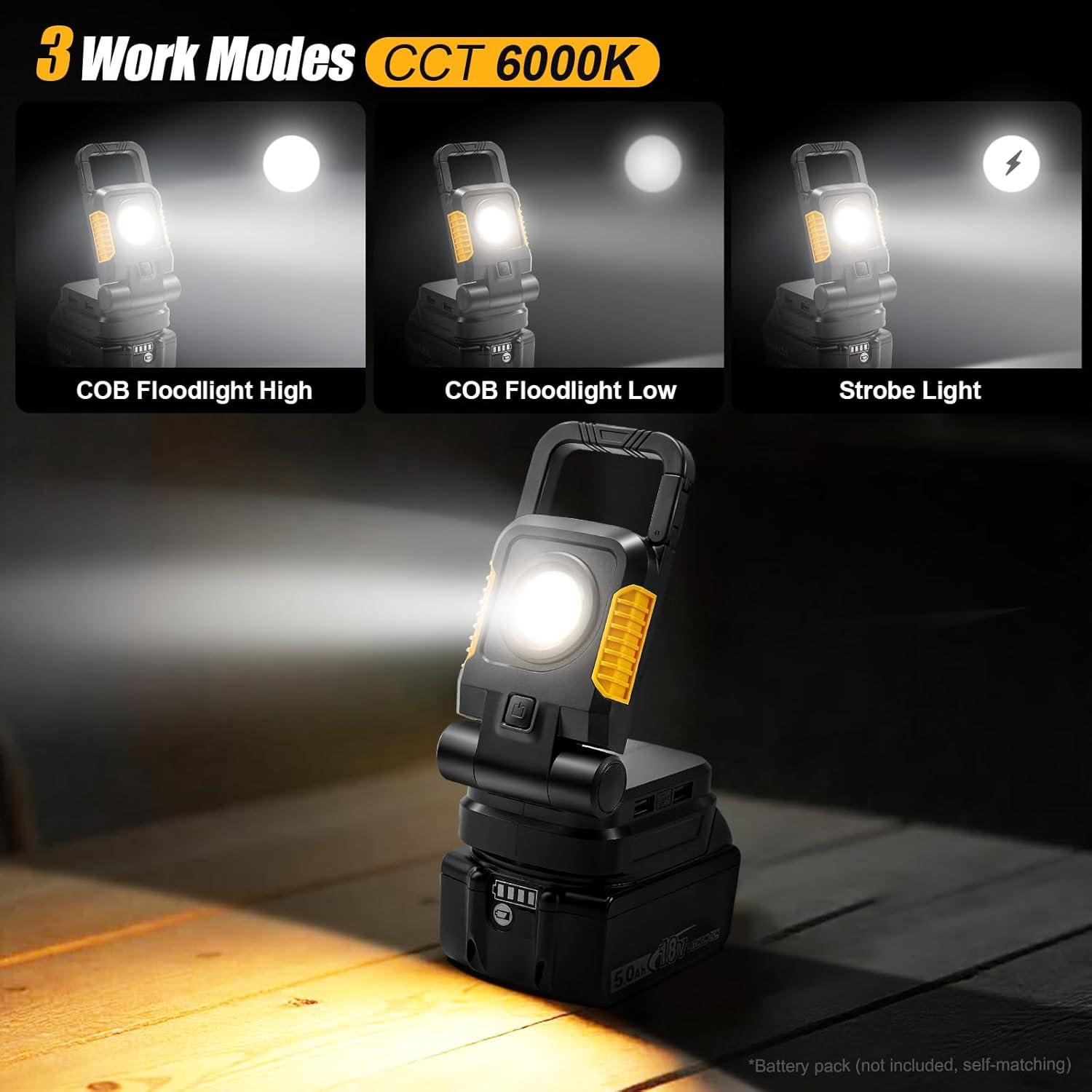 Luz de Trabajo LED COB 25W Tresda 2500 Lúmenes 18V