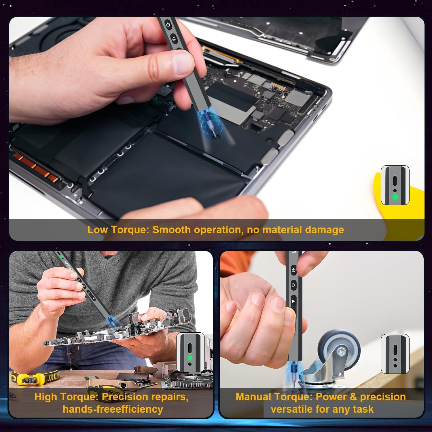 Destornillador Eléctrico KINGSOM KS-ES55 Mini 55-en-1 con Luz LED