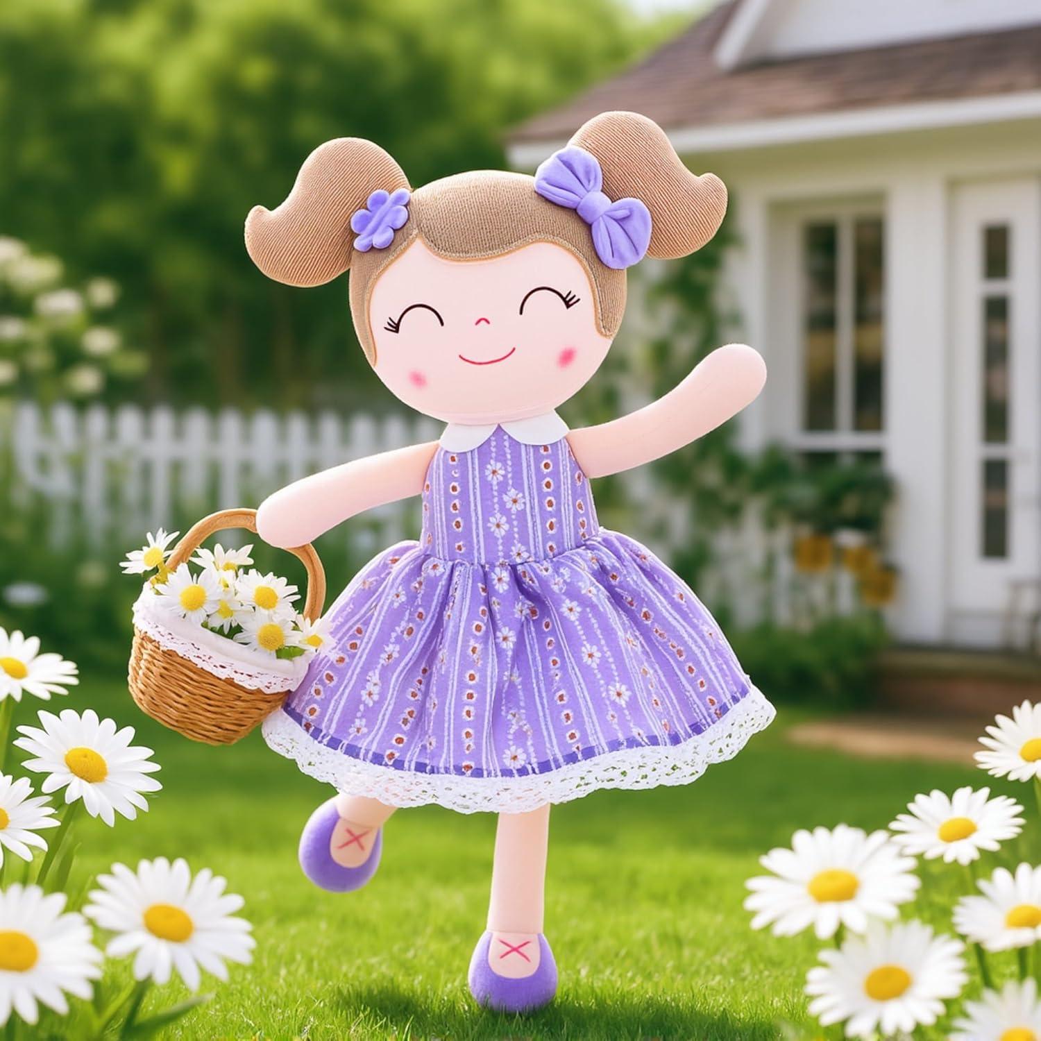 Muñeca de Peluche Gloveleya 40.64 cm Lavanda con Canasta