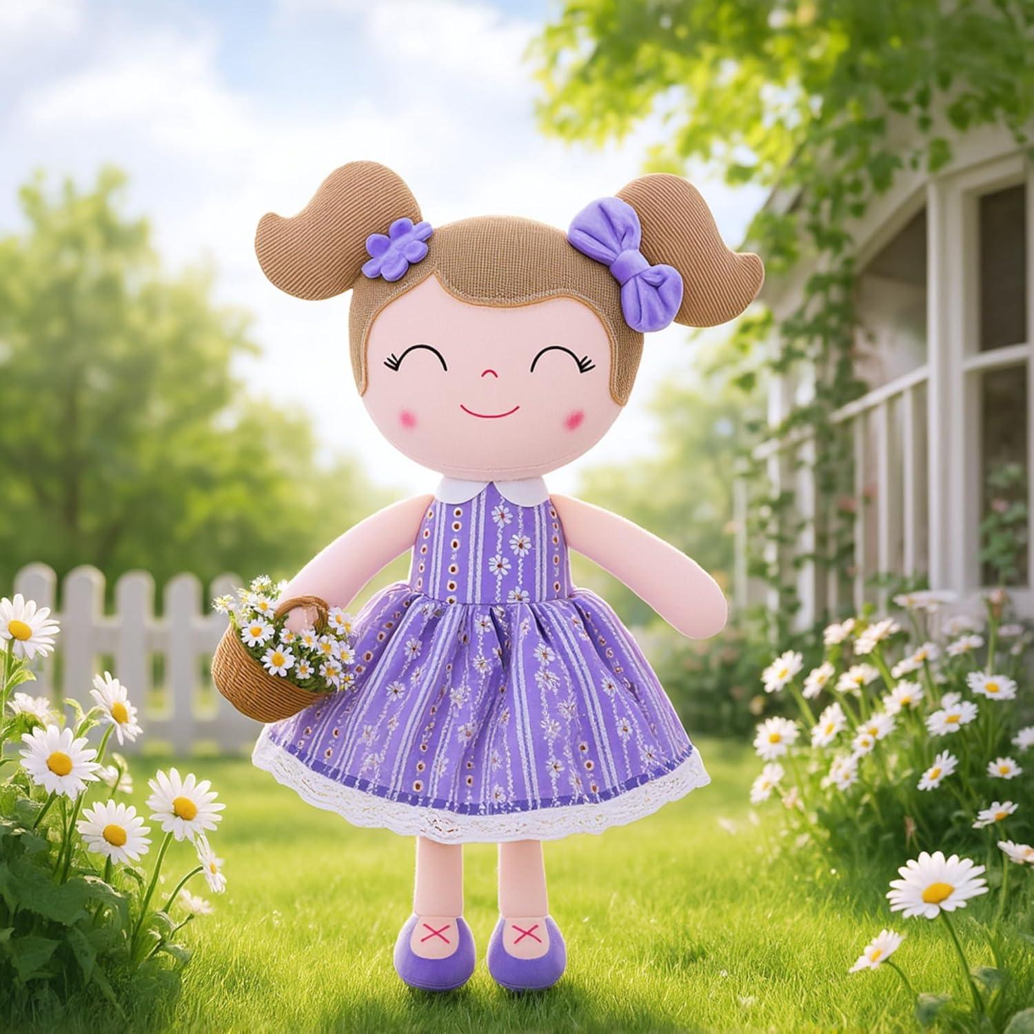 Muñeca de Peluche Gloveleya 40.64 cm Lavanda con Canasta