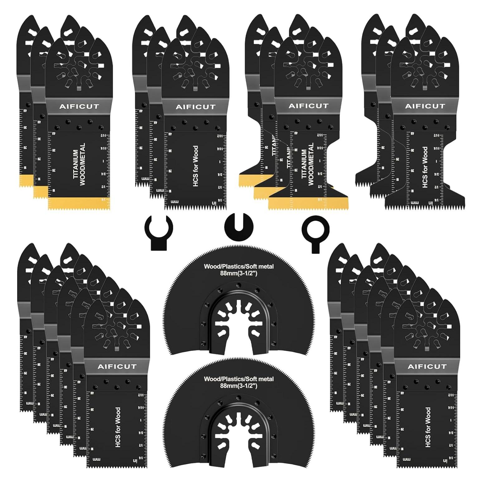 26 Cuchillas de Sierra Oscilante AIFICUT para Madera y Metal