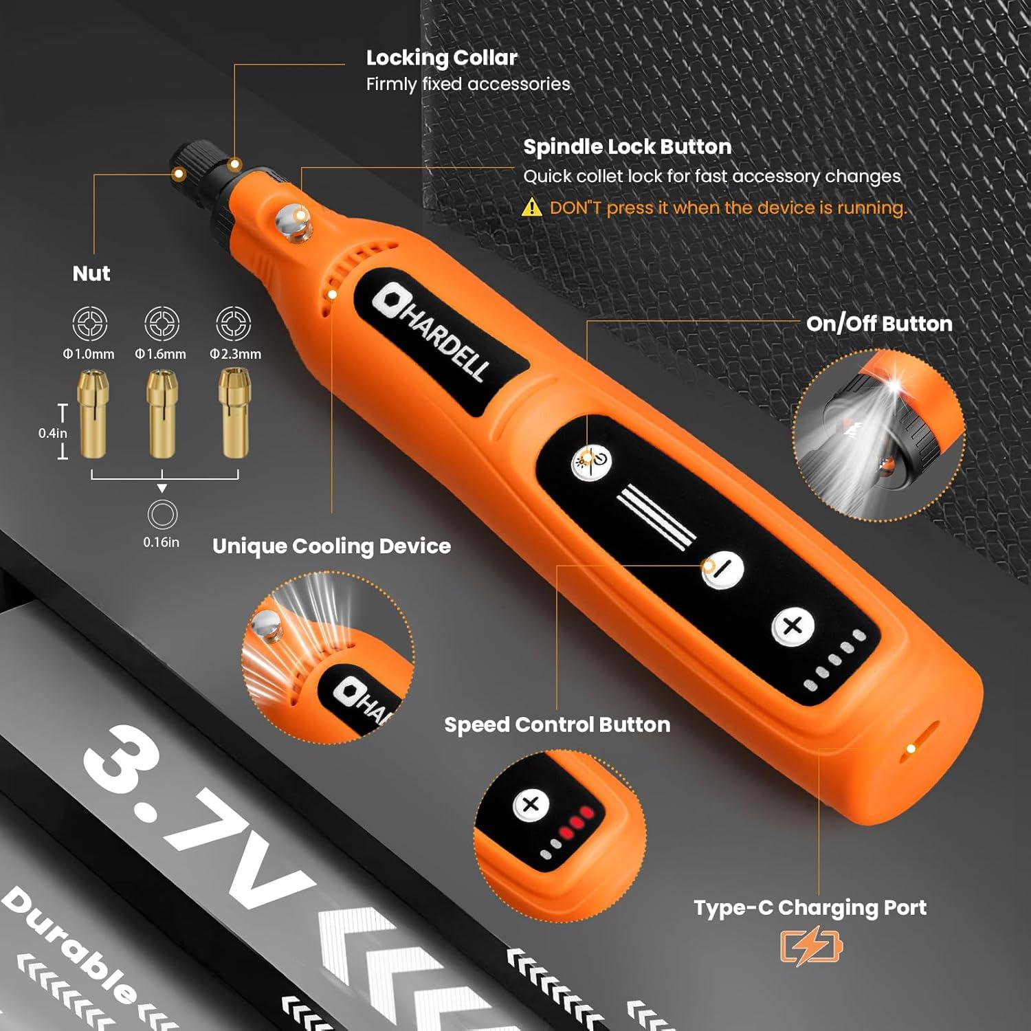 Herramienta Rotativa Inalámbrica HARDELL 4V 69 Piezas 2000mAh