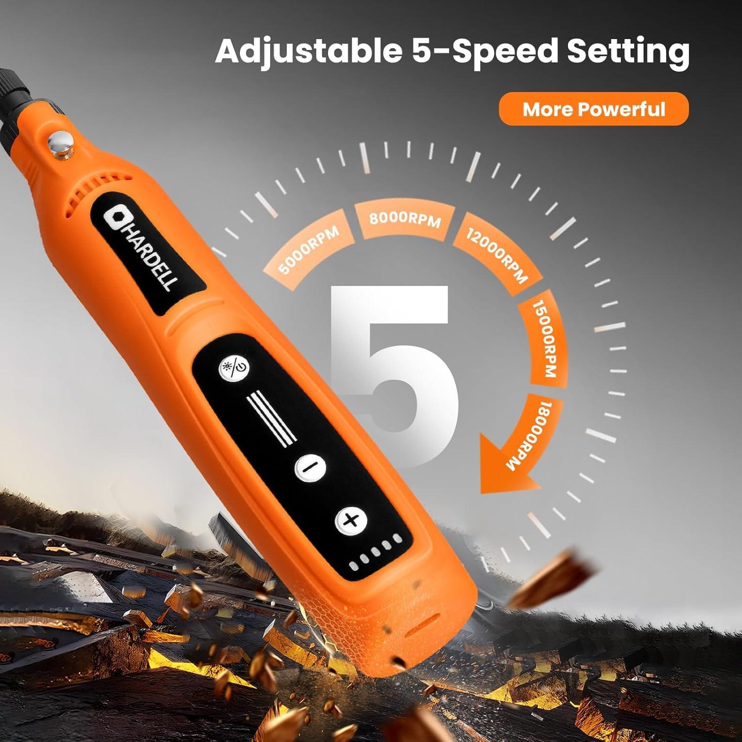 Herramienta Rotativa Inalámbrica HARDELL 4V 69 Piezas 2000mAh