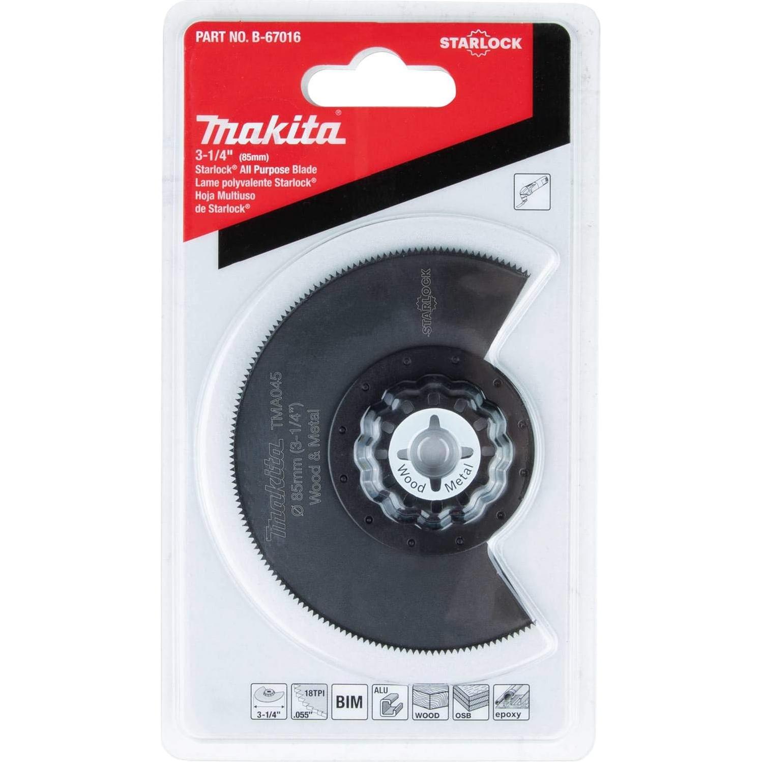 Cuchilla Multiusos Starlock Makita B-67016 3.5" BiM