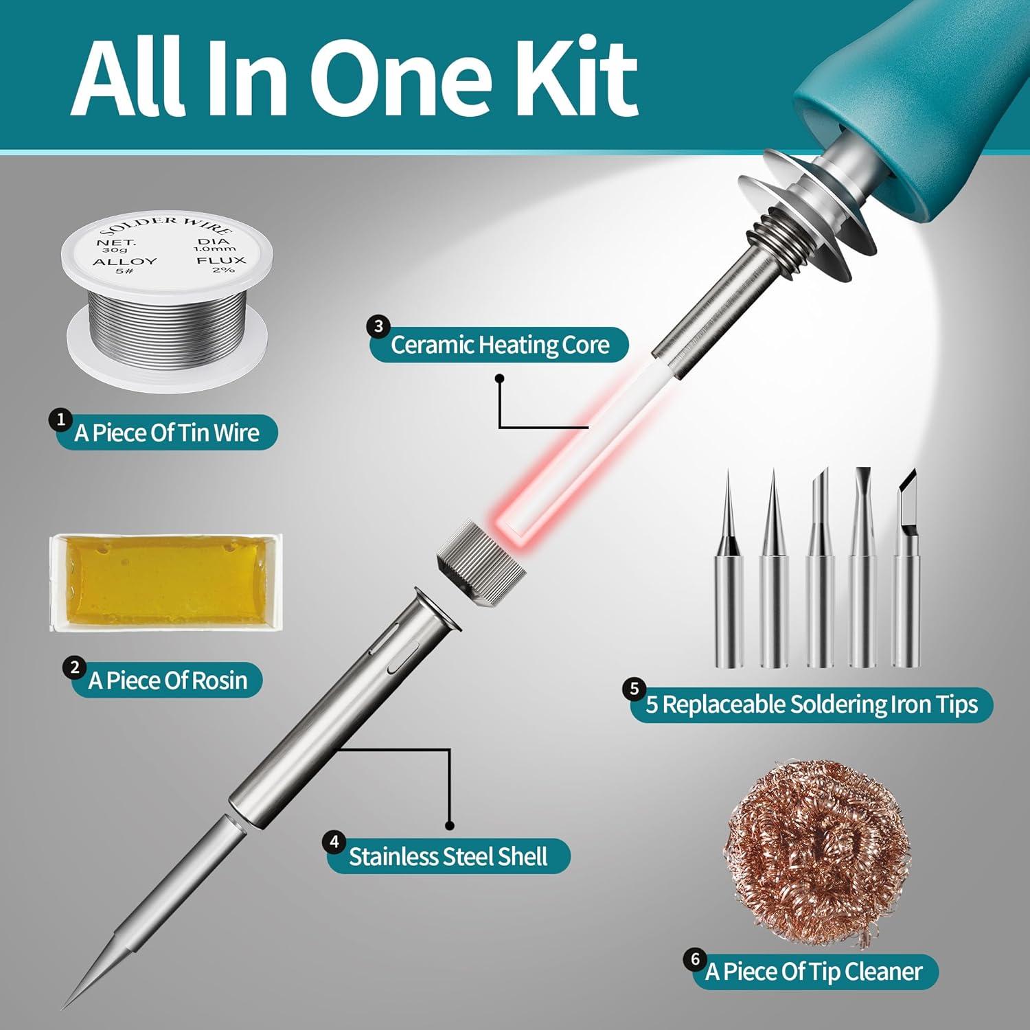 Kit de Soldador Inalámbrico HHieratic 60W para Batería 18V