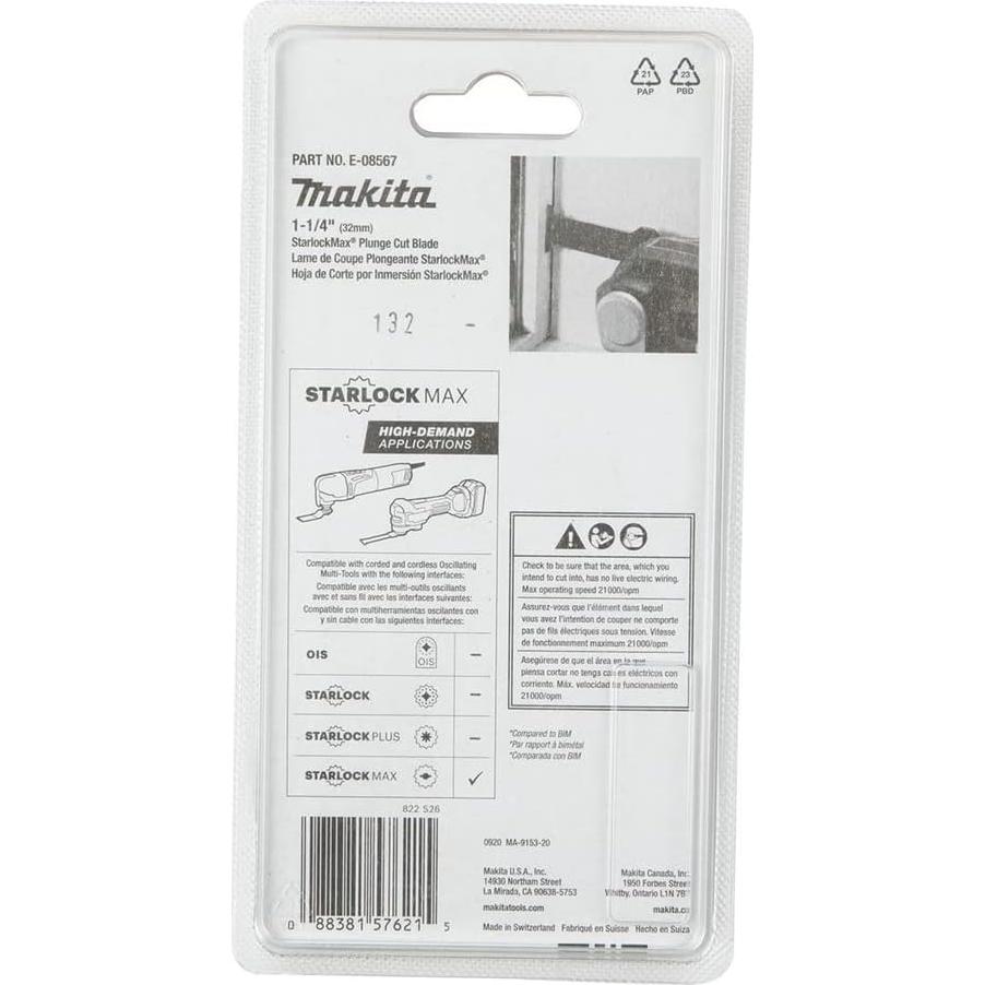 Cuchilla de Corte en Profundidad Makita E-08567 StarlockMax 6.99 cm
