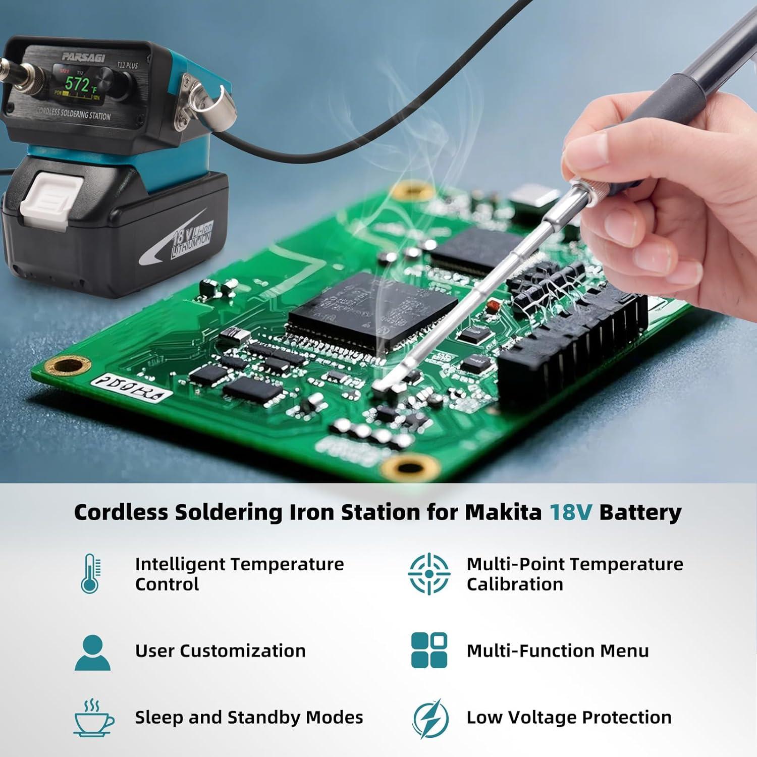 Estación de Soldadura Inalámbrica Makita 18V T12 PLUS - Pantalla IPS