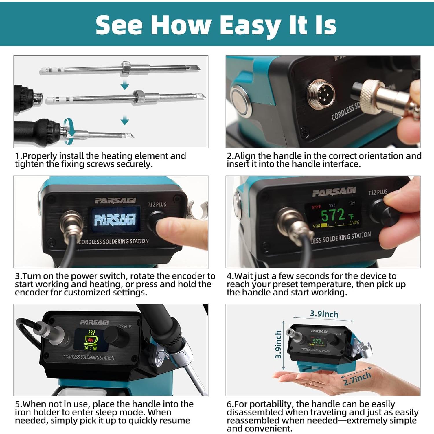 Estación de Soldadura Inalámbrica Makita 18V T12 PLUS - Pantalla IPS