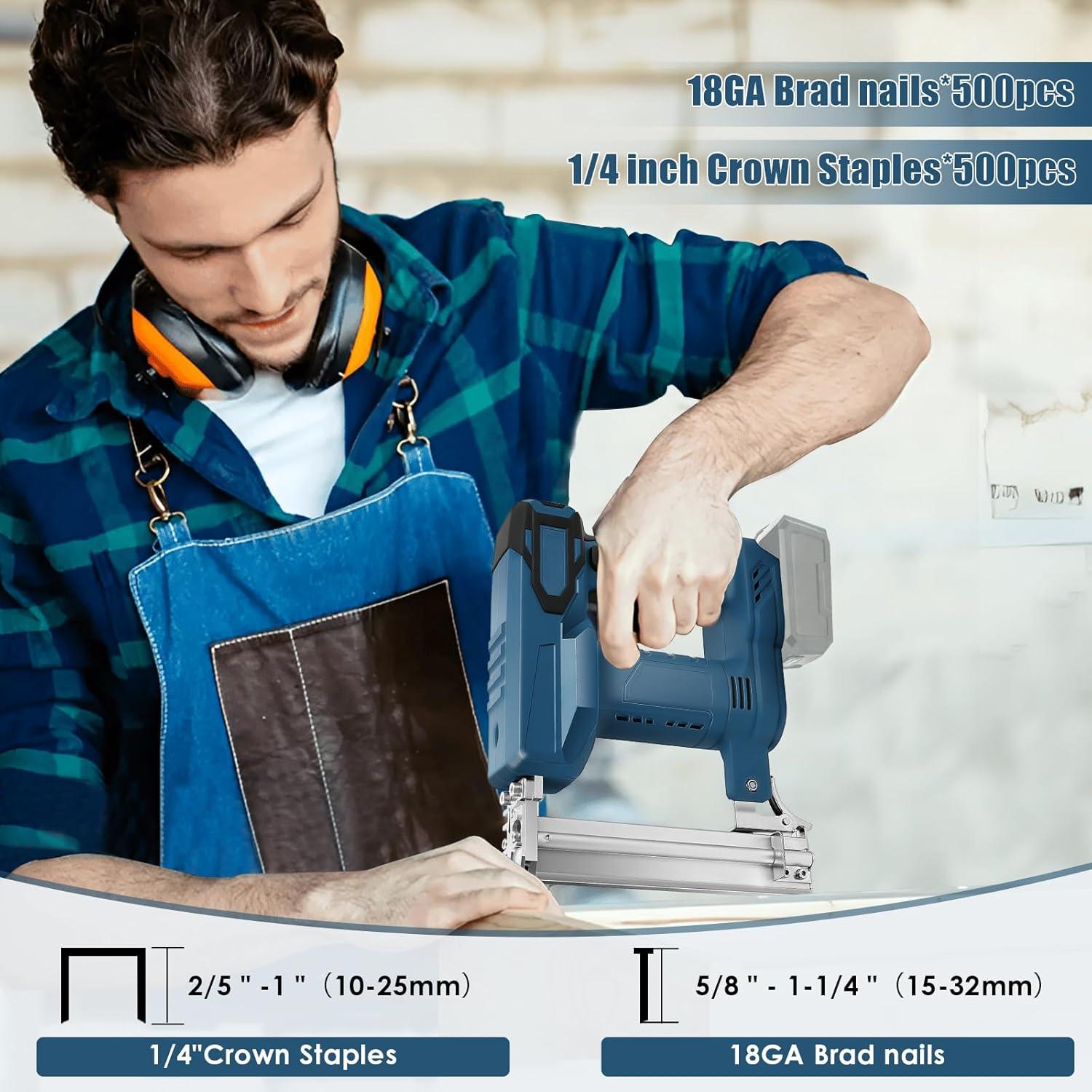 Clavadora Inalámbrica 2 en 1 LEZZYRUCK 18V LXT con 500 Clavos y Grapas