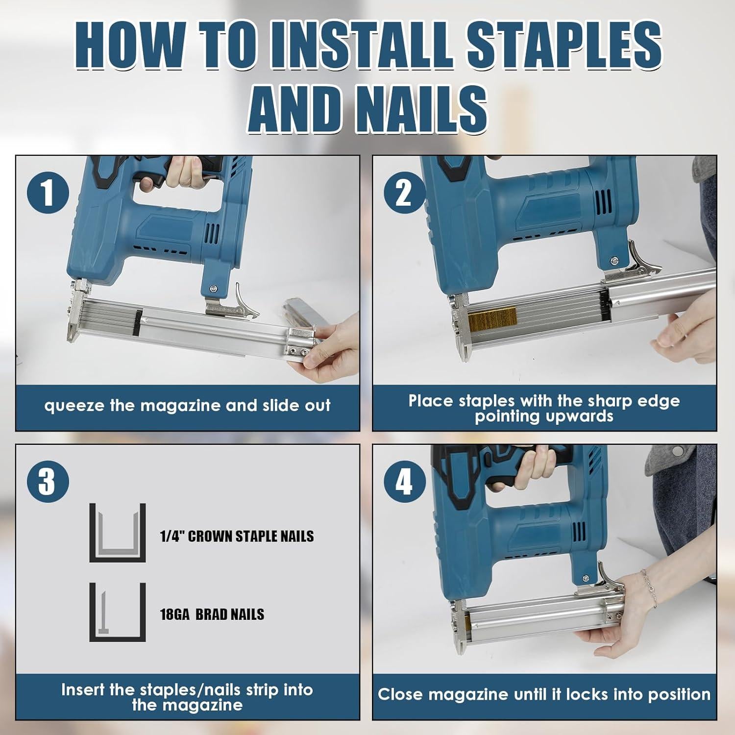 Clavadora Inalámbrica 2 en 1 LEZZYRUCK 18V LXT con 500 Clavos y Grapas