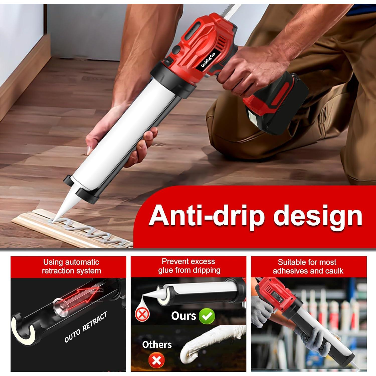 Pistola de Silicona Eléctrica CdbestBm 18V Inalámbrica LED 10oz