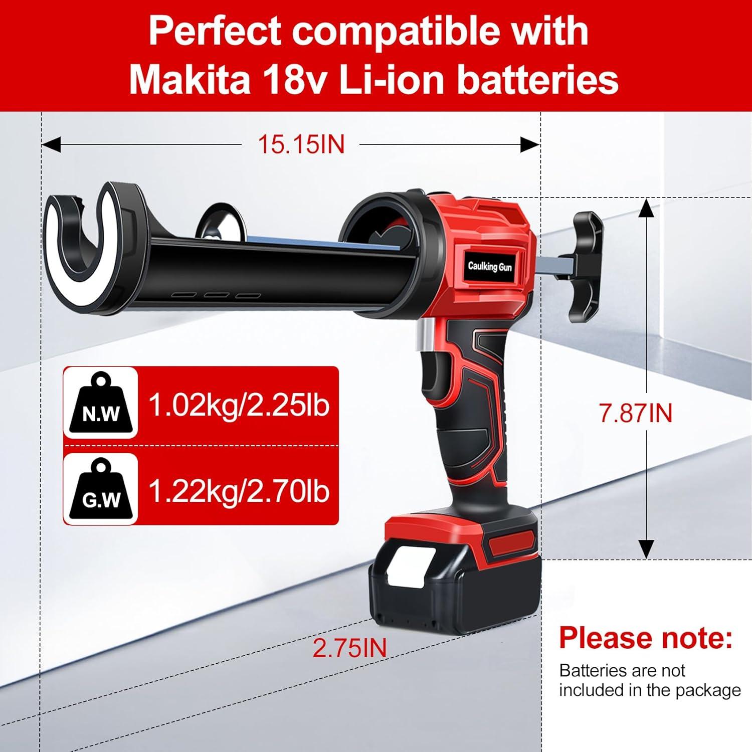 Pistola de Silicona Eléctrica CdbestBm 18V Inalámbrica LED 10oz