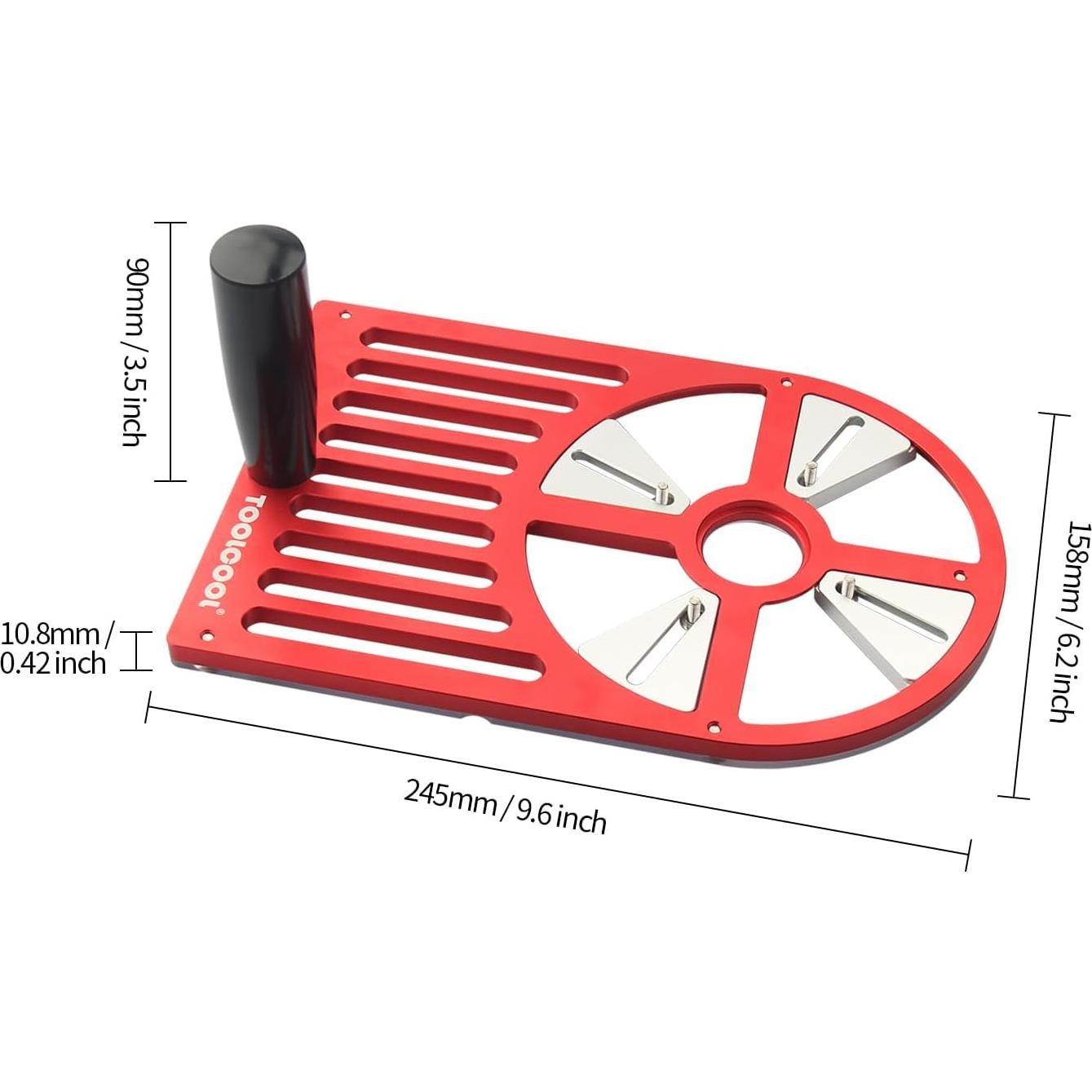 Base de Router Universal Toolcool 24.4x15.7cm Aluminio