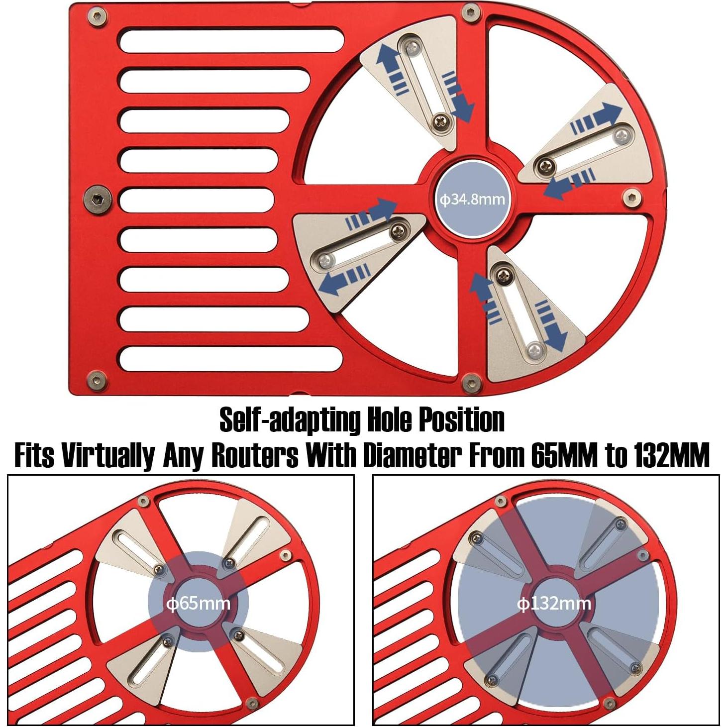 Base de Router Universal Toolcool 24.4x15.7cm Aluminio