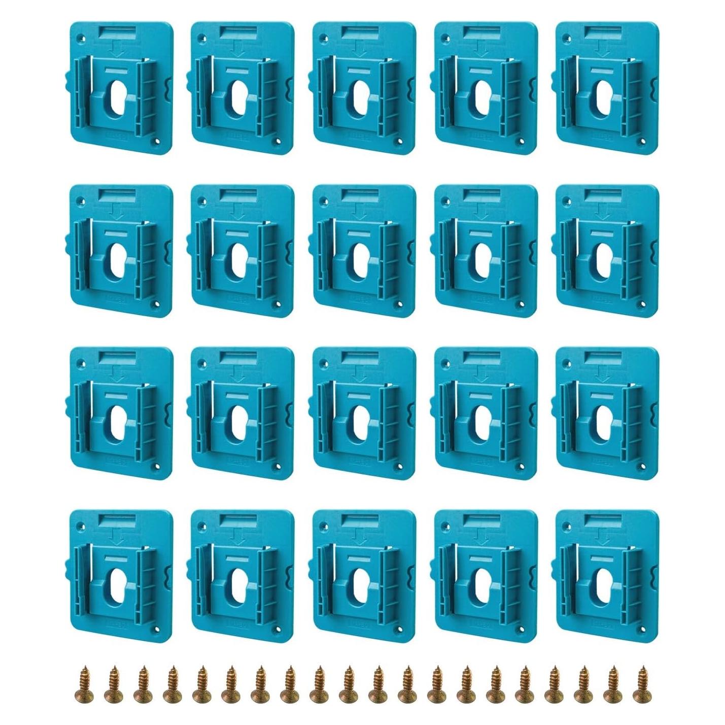 20 Soportes de Batería Makita 18V Montados en Pared
