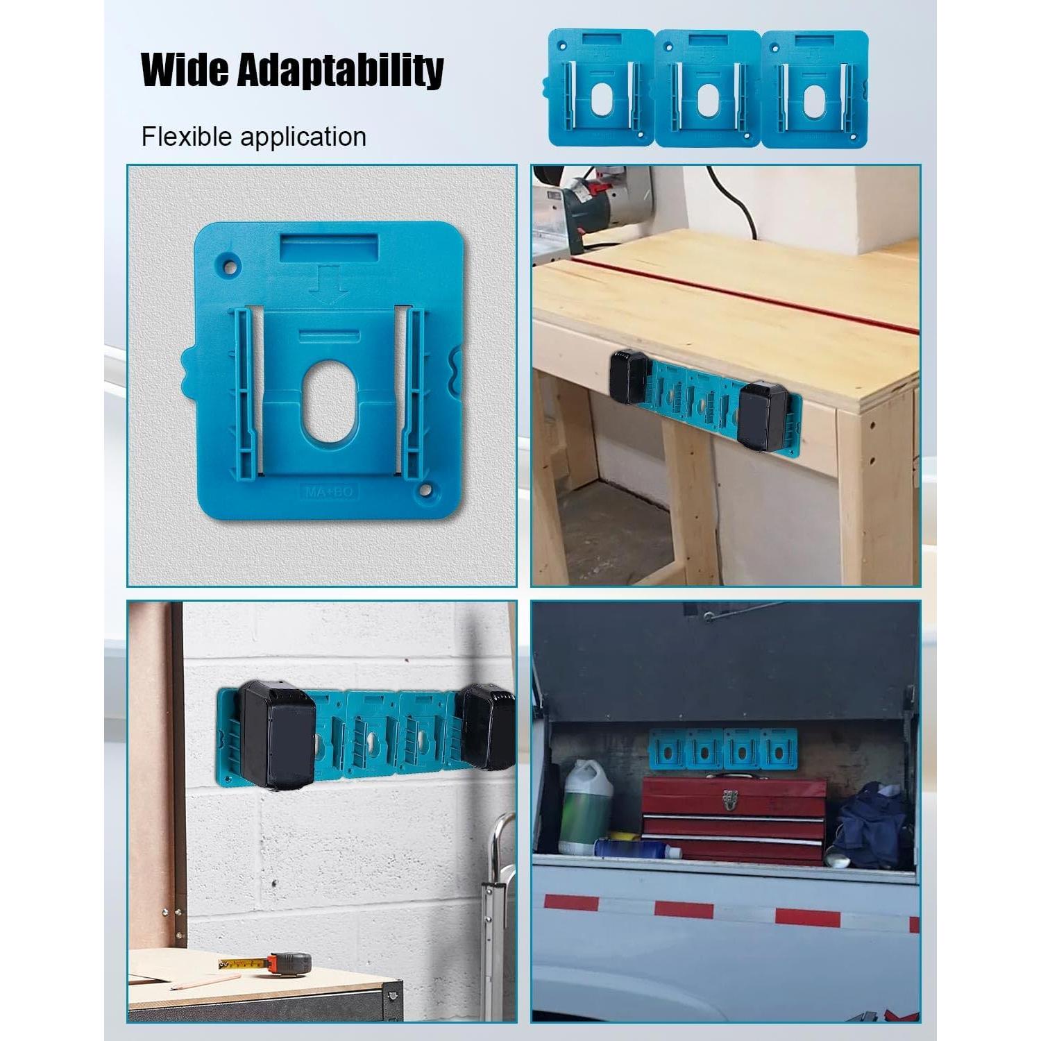 20 Soportes de Batería Makita 18V Montados en Pared