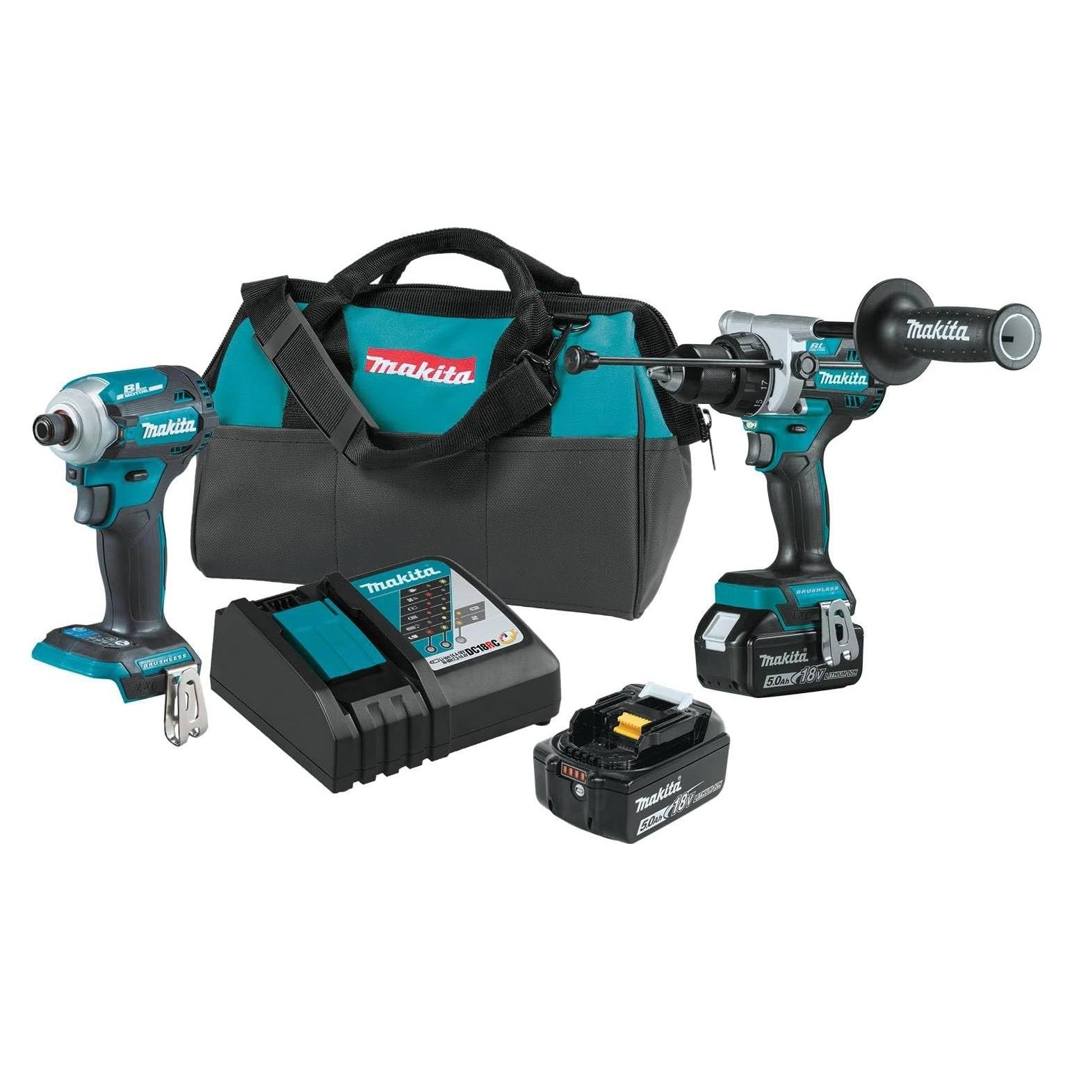 Kit Combo 2 Piezas Makita 18V LXT Batería 5.0Ah Sin Escobillas