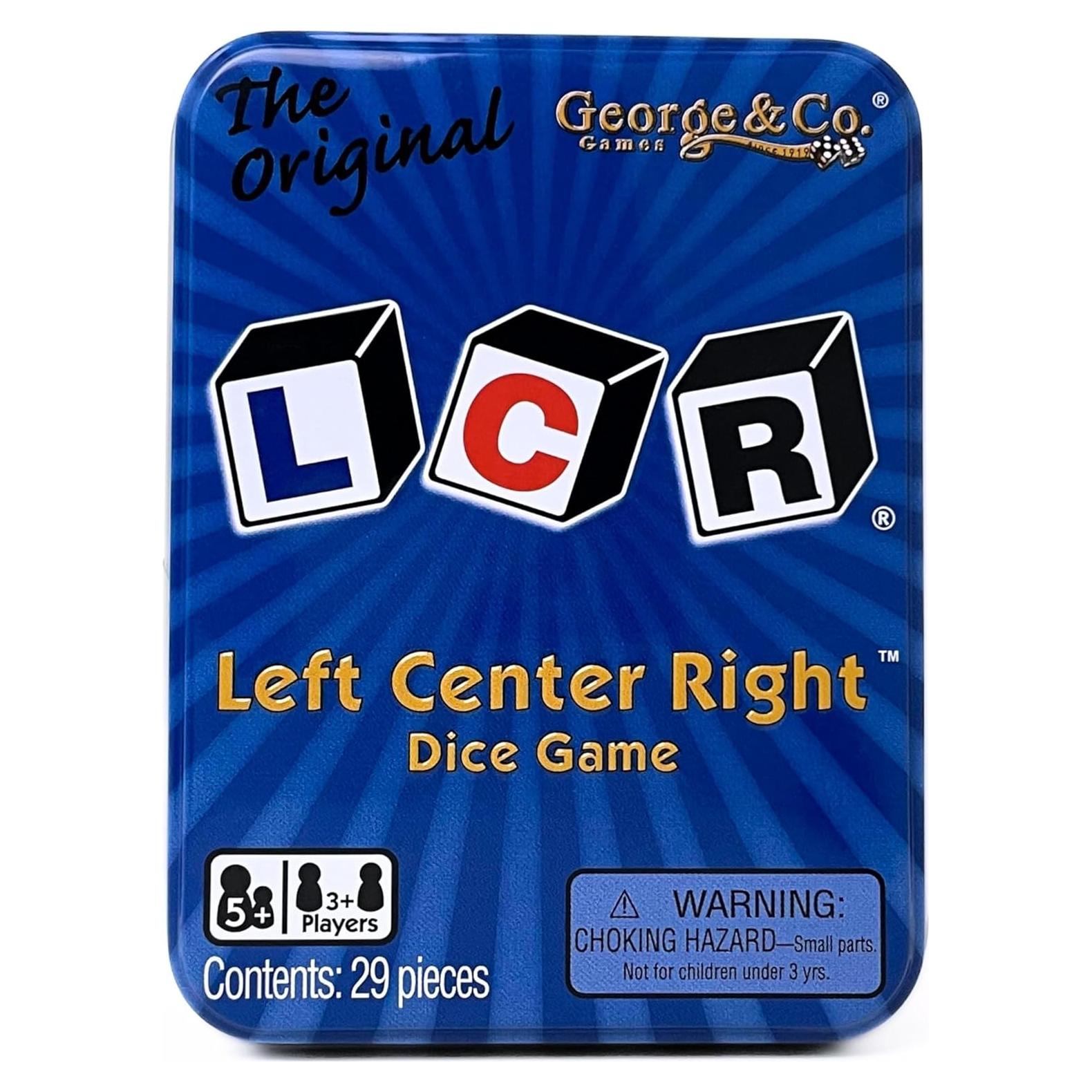 Juego de Dados LCR Izquierda Centro Derecha - Lata Azul