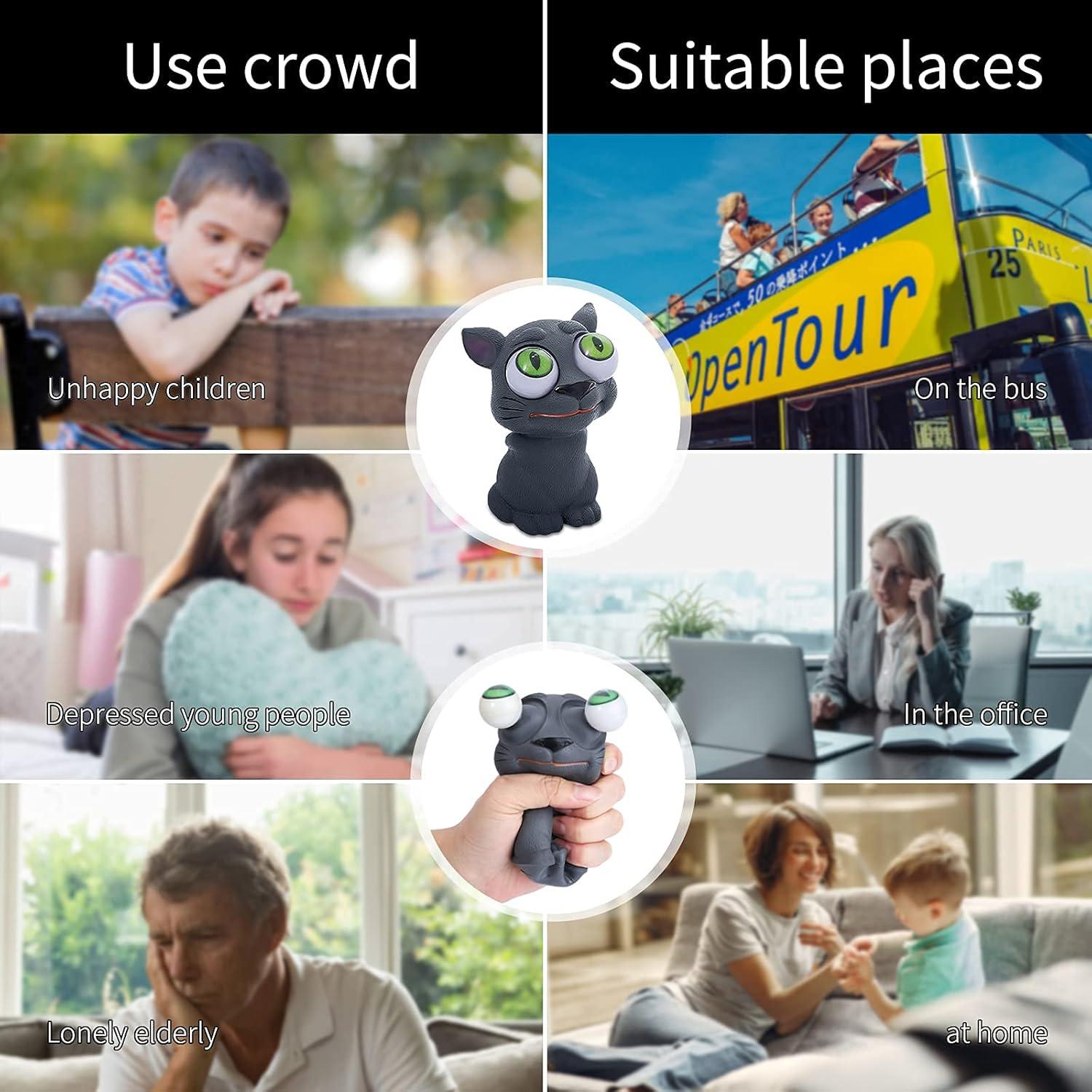 Juguete Squeeze Alivio Estrés Gato Gris ZHT 108g