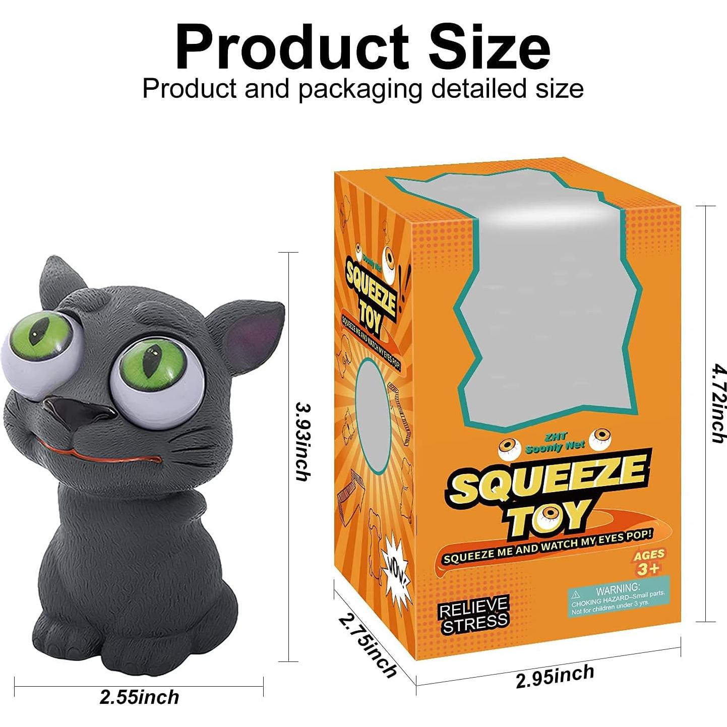 Juguete Squeeze Alivio Estrés Gato Gris ZHT 108g