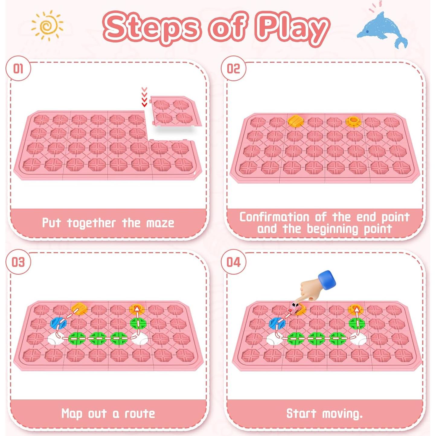 Juego de Construcción de Caminos Lógicos FYGURSO 32 Piezas Rosa