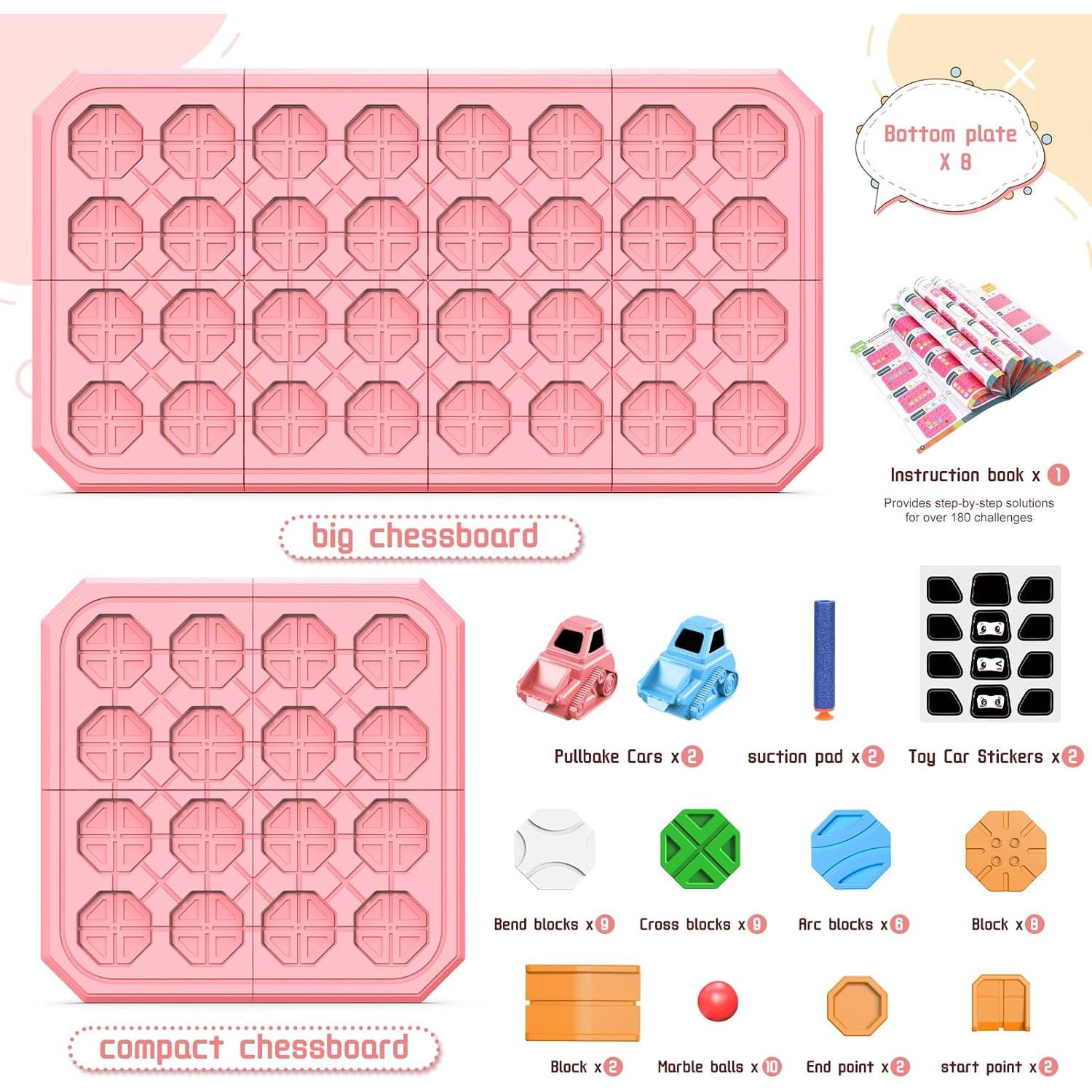 Juego de Construcción de Caminos Lógicos FYGURSO 32 Piezas Rosa