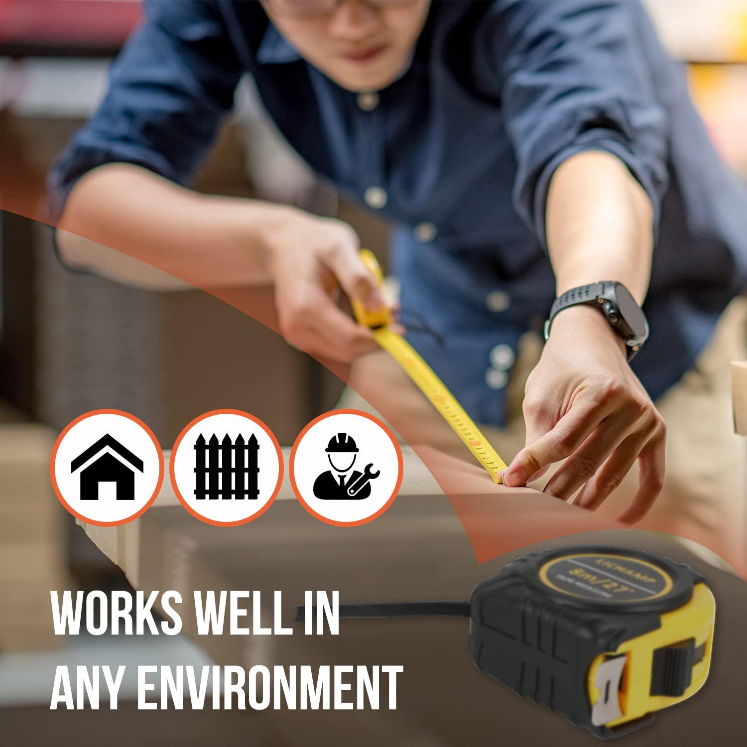 Cinta Métrica Lichamp 27FT (8M) Doble Escala 6 Piezas