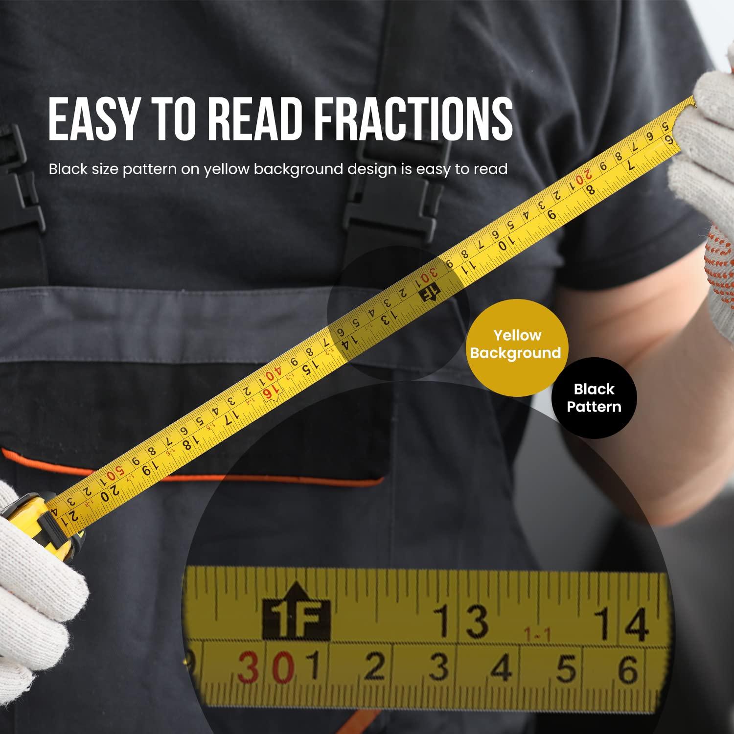 Cinta Métrica Lichamp 27FT (8M) Doble Escala 6 Piezas