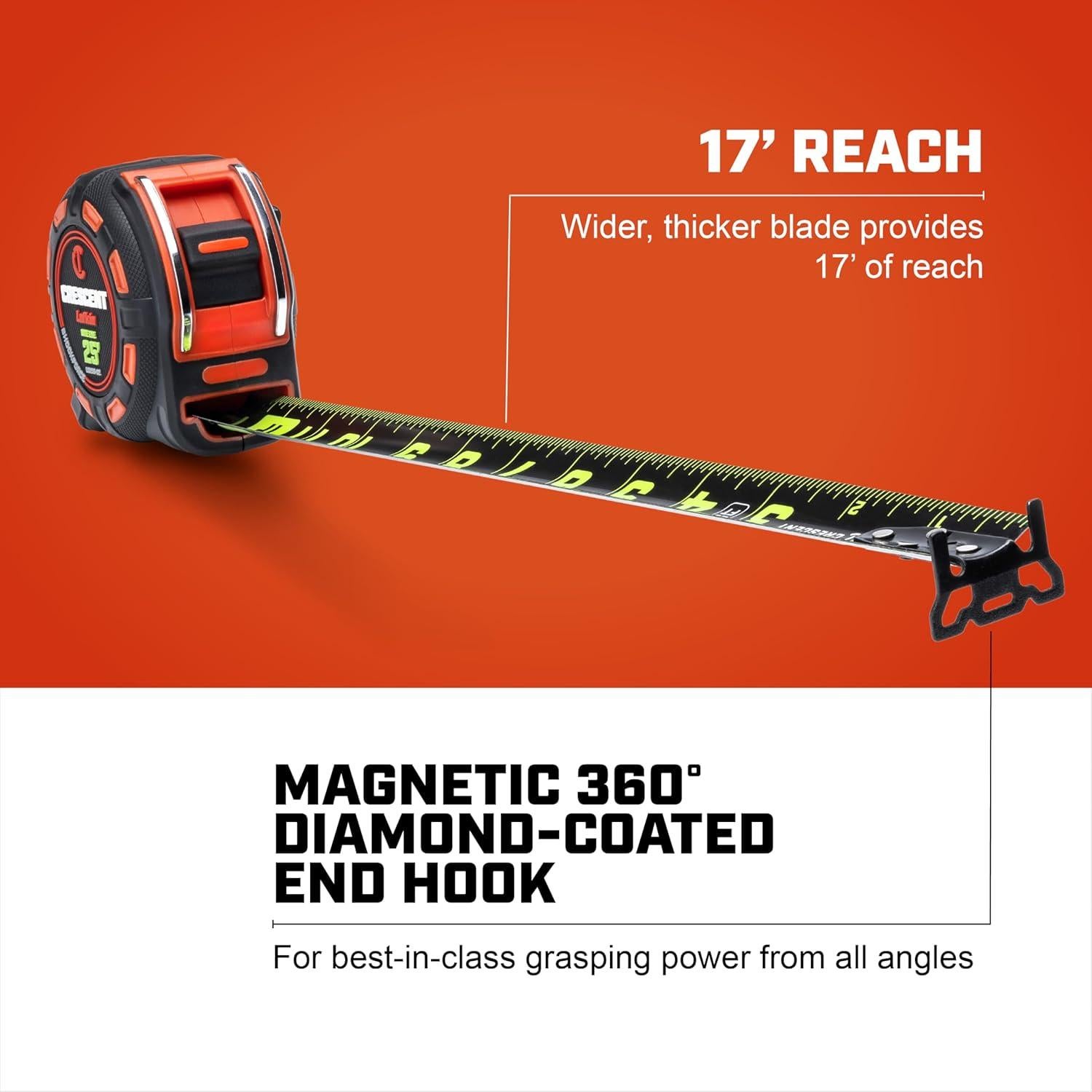 Cinta Métrica Magnética Crescent 7.62 m SHOCKFORCE NITE EYE