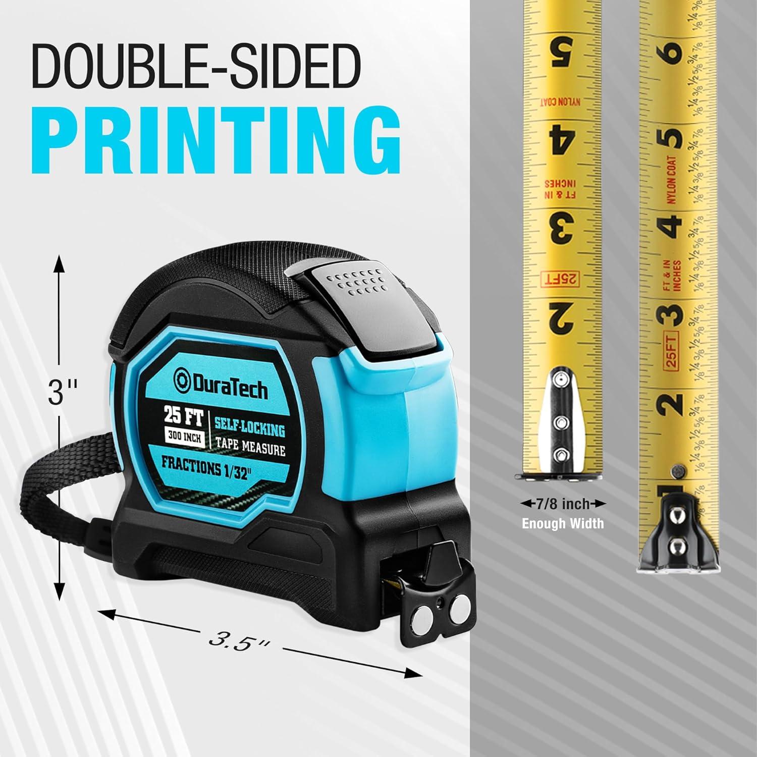 Cinta Métrica Duratech 7.62m Auto-Bloqueo Magnética Doble Cara