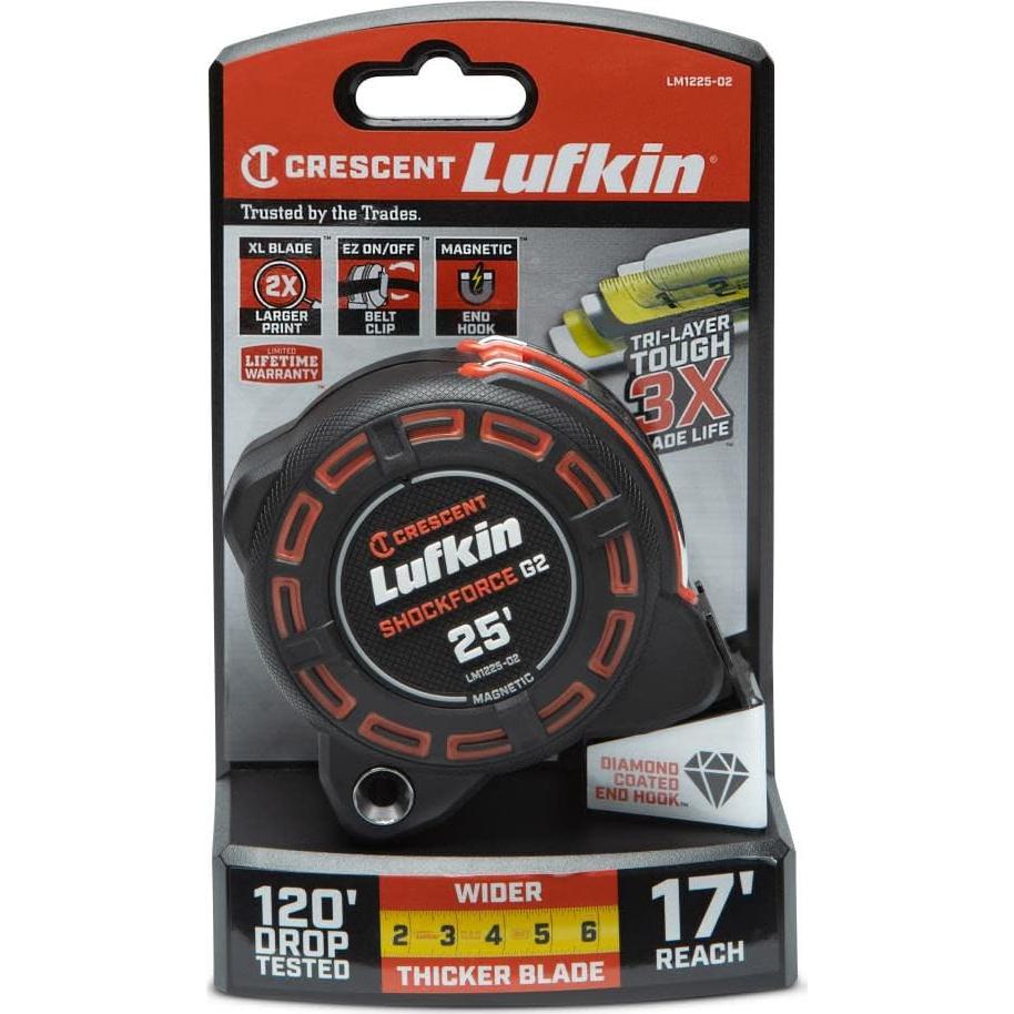 Cinta Métrica Magnética Shockforce G2 Crescent Lufkin 7.62m