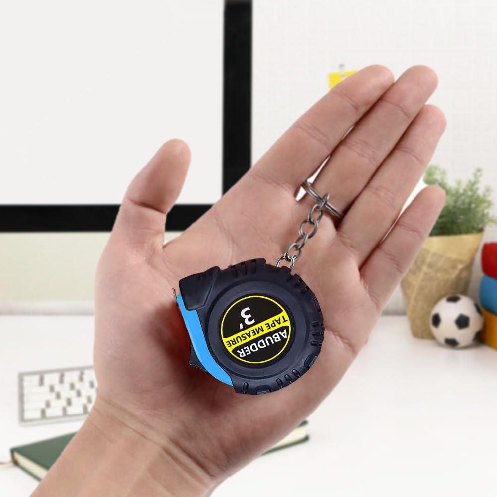 Paquete de 30 llaveros con cinta métrica retráctil azul 1m