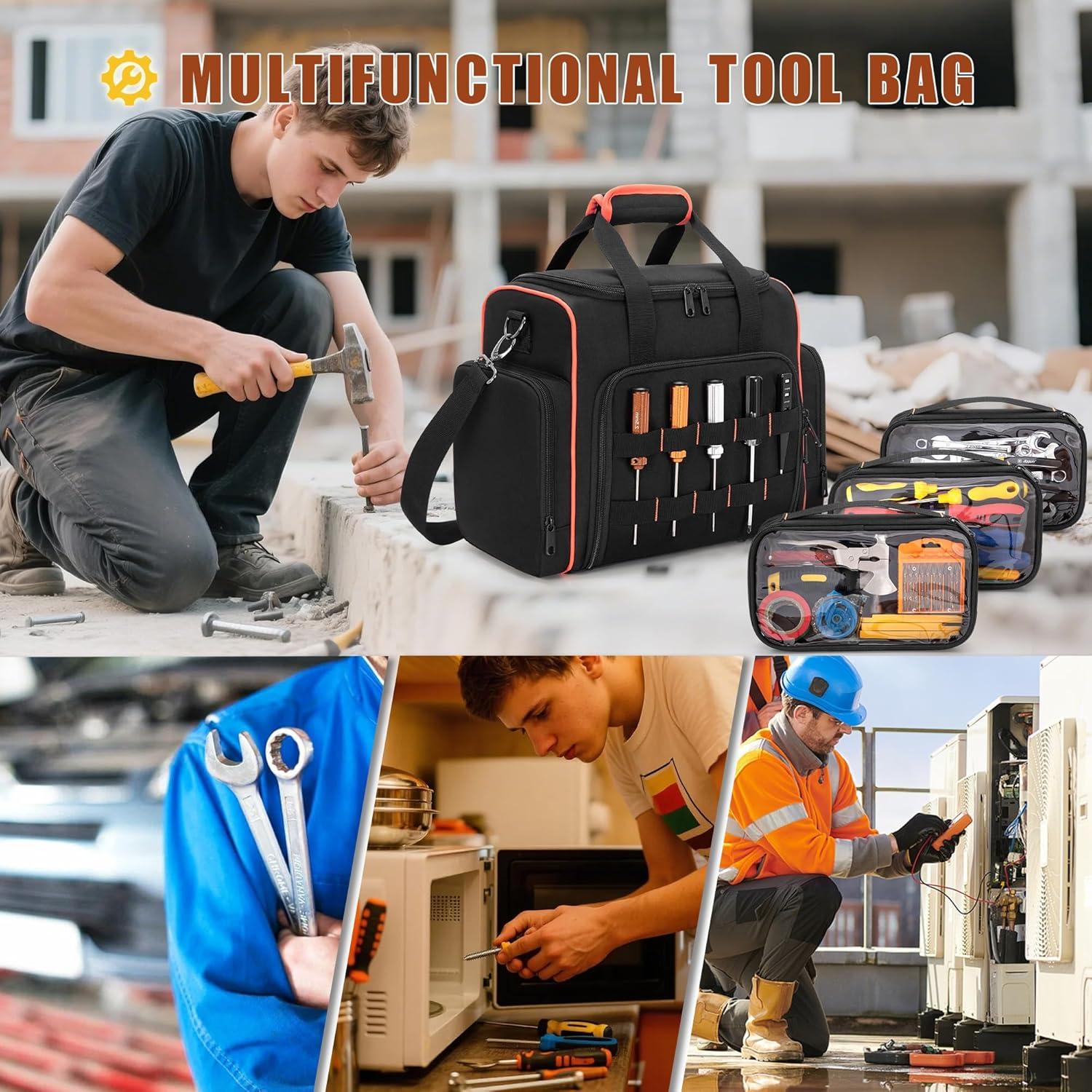 Bolsa de Herramientas Marscamd con 3 Estuches Removibles Negra