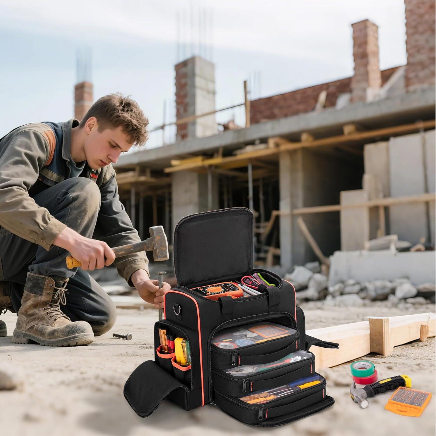 Bolsa de Herramientas Marscamd con 3 Estuches Removibles Negra