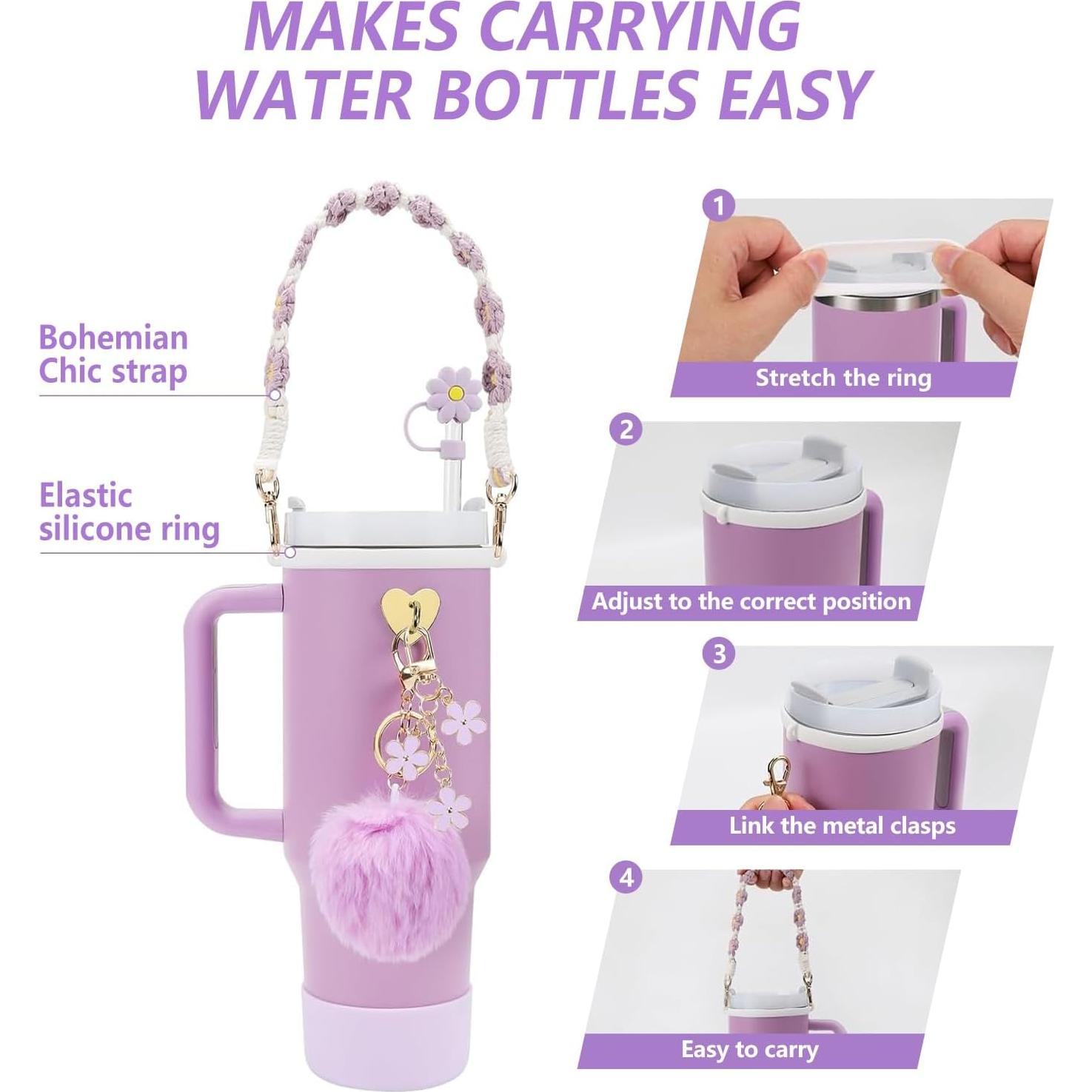 Juego de Accesorios TUTINGKE para Copa Stanley Morado 7 Piezas