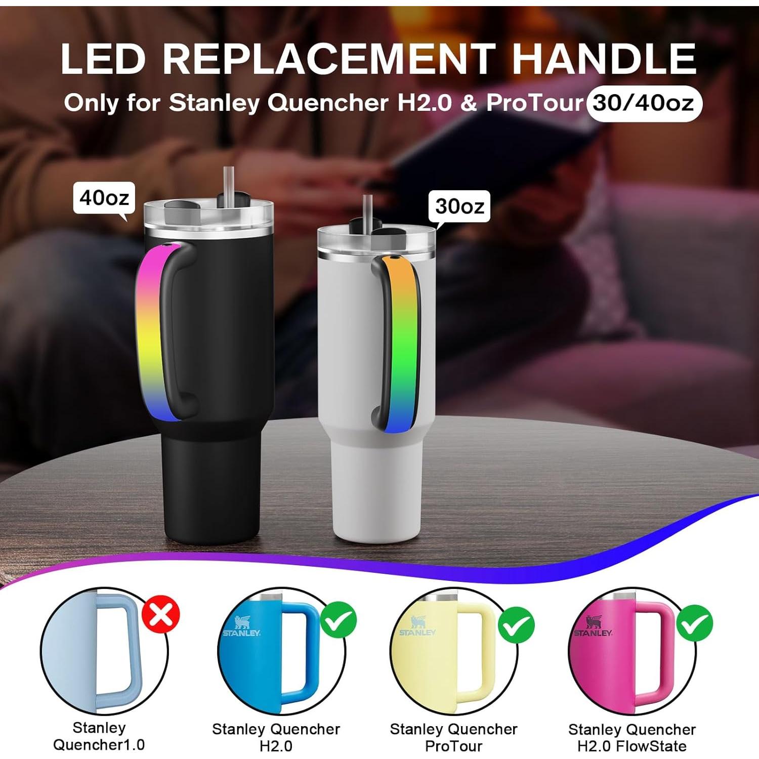 Mango LED Reemplazo Stanley H2.0 30oz/40oz Antideslizante RGB