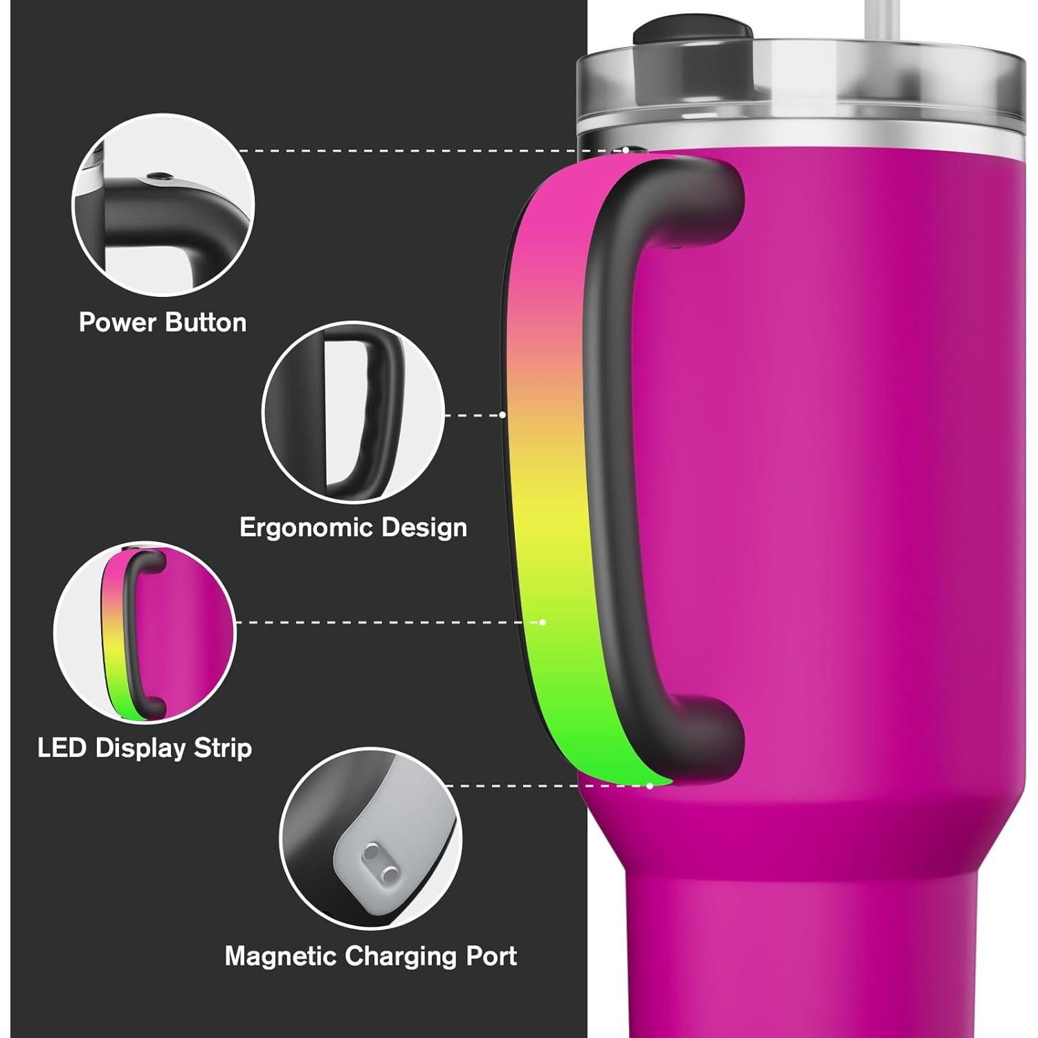 Mango LED Reemplazo Stanley H2.0 30oz/40oz Antideslizante RGB