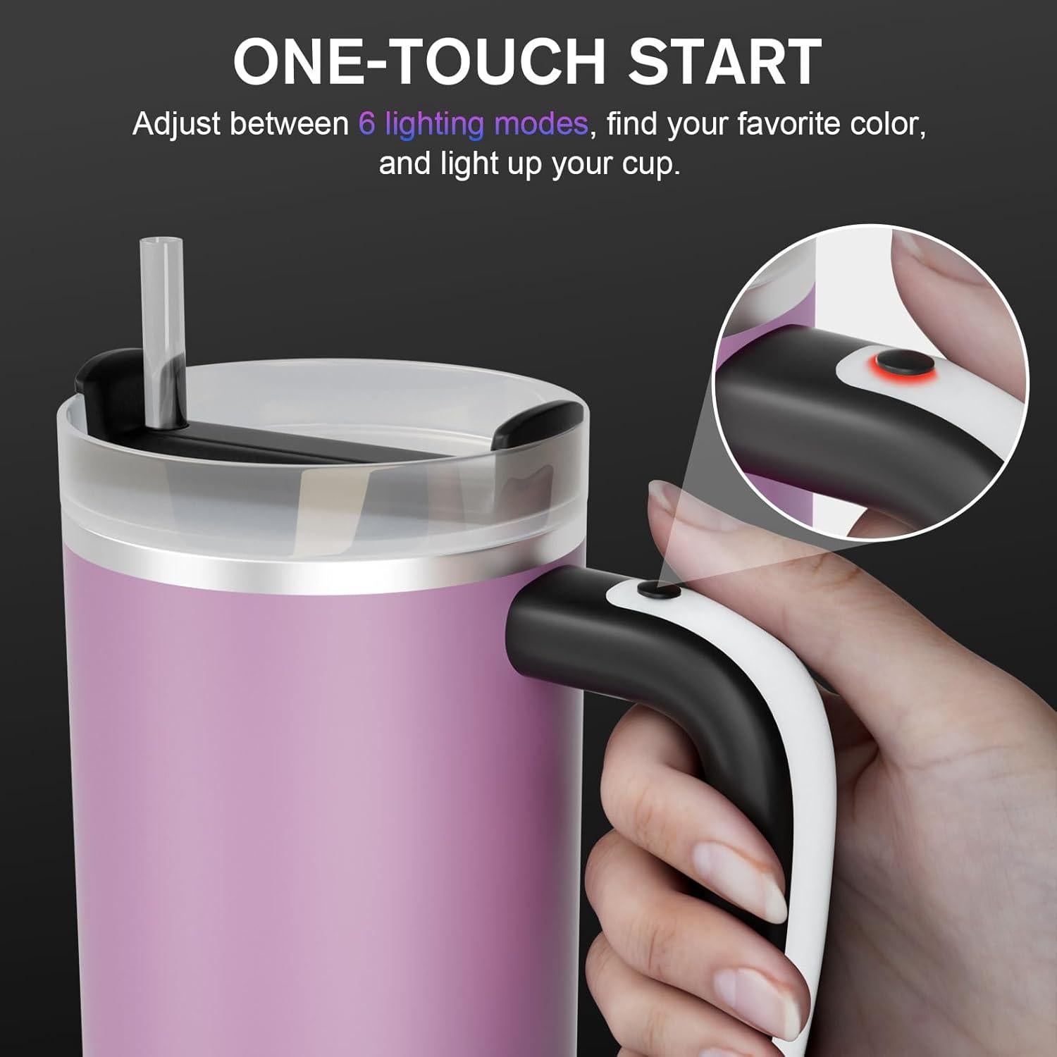 Mango LED Reemplazo Stanley H2.0 30oz/40oz Antideslizante RGB