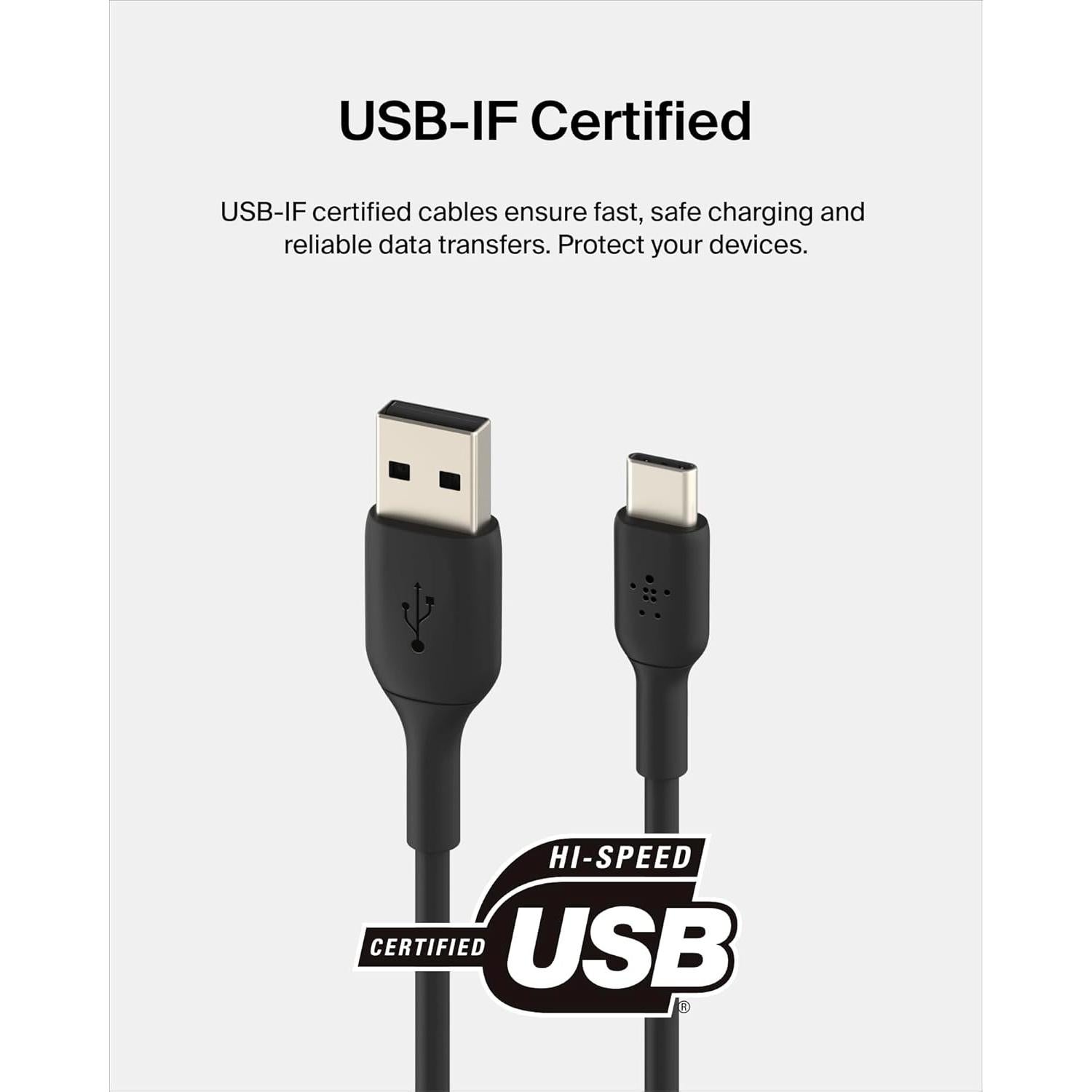 Cable USB-C a USB-A Belkin BoostCharge 1M Negro - Carga Rápida