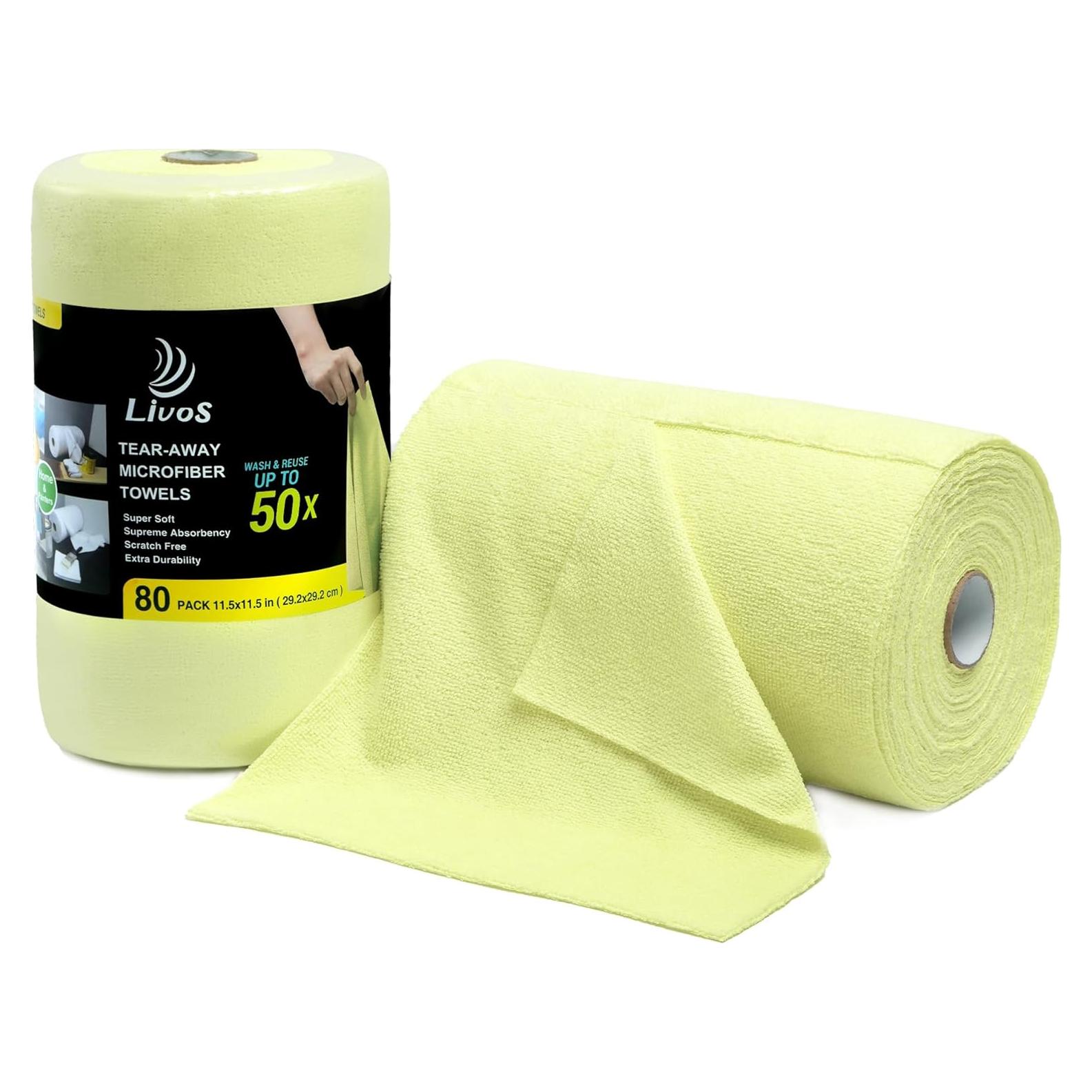 Paños de Microfibra Reutilizables LIVOS - 80 Unidades 29.2x29.2cm