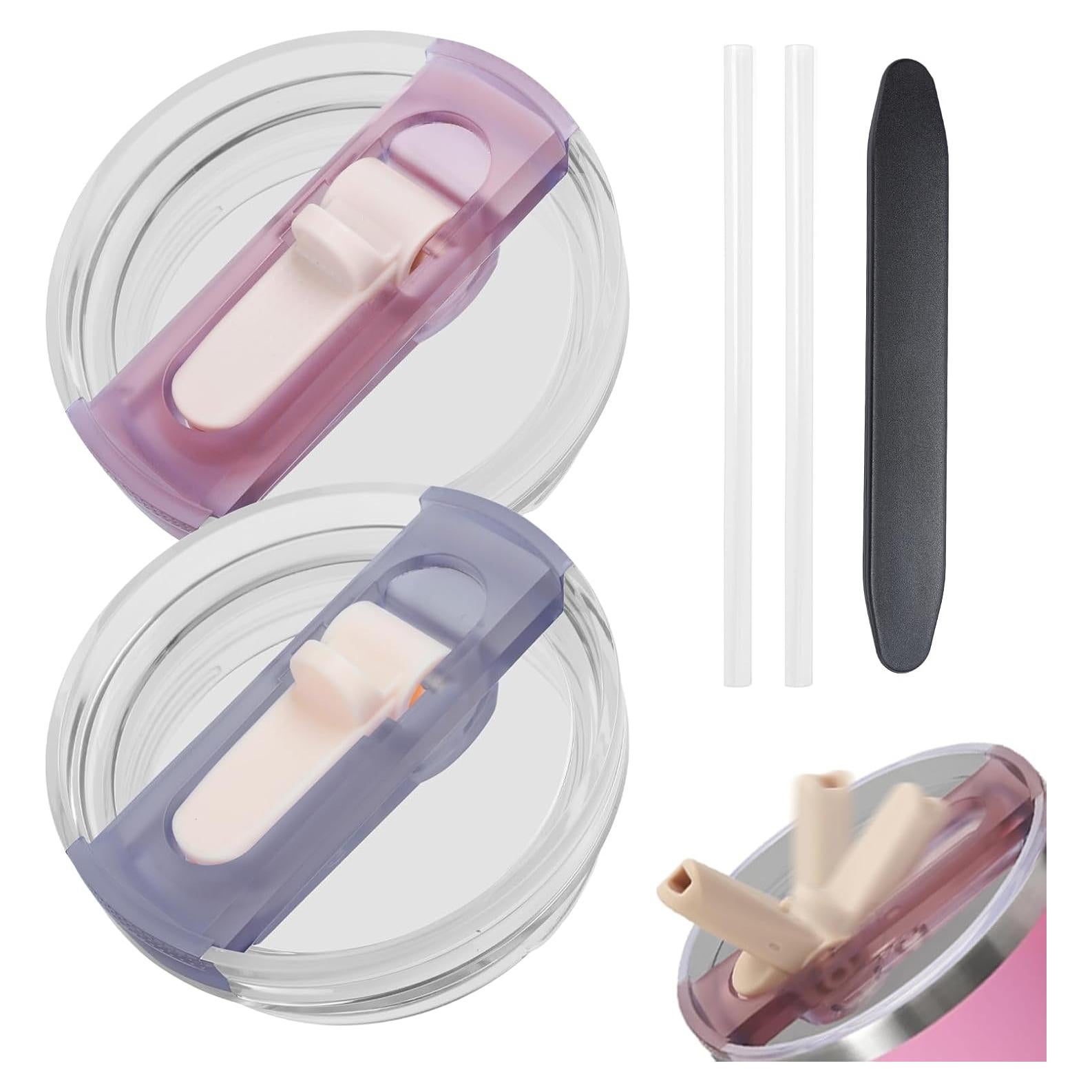 2 Tapas Reemplazo para Vaso Stanley 40oz con Popote a Prueba de Fugas