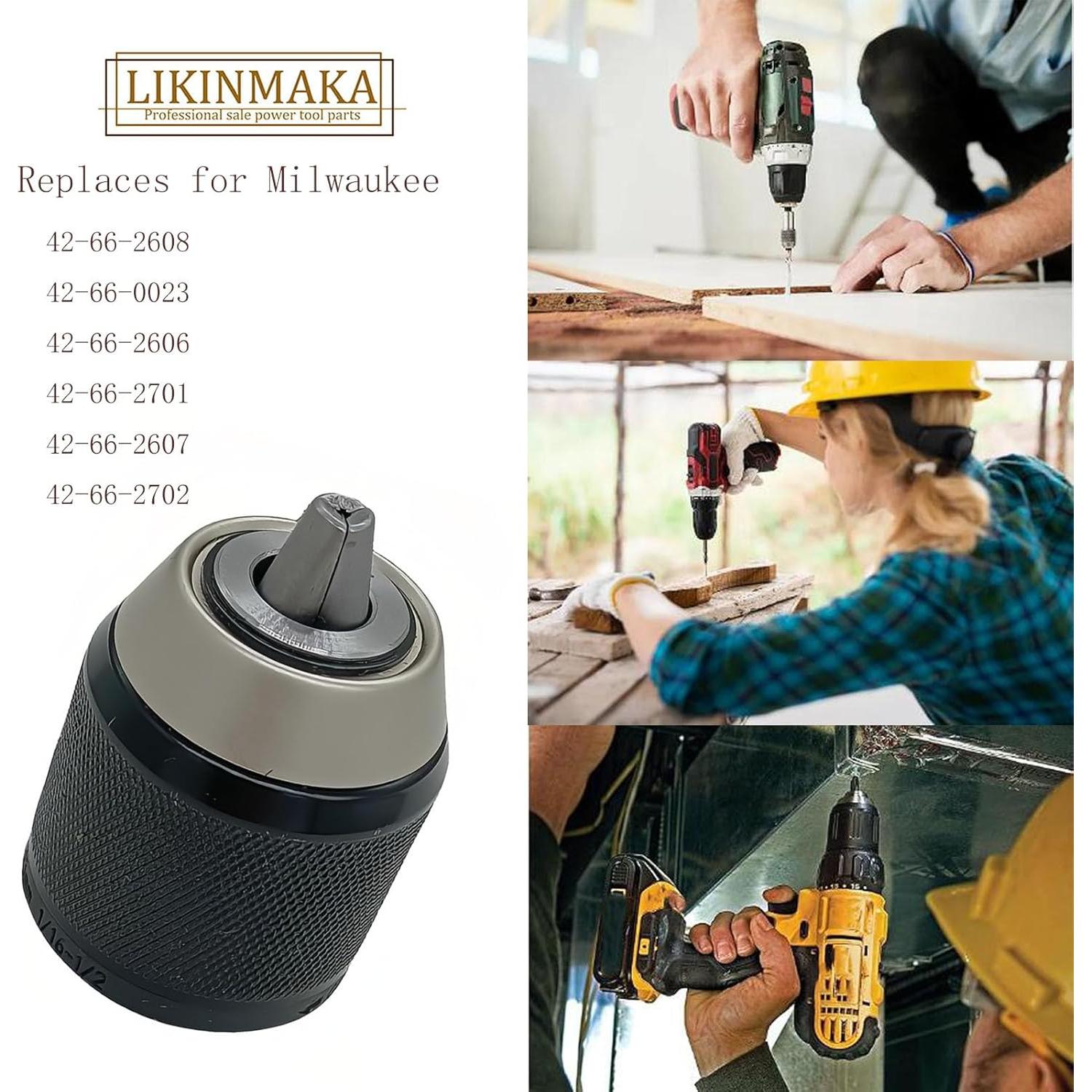 Chuck Sin Llave 1/2" Linkinmaka 42-66-2608 para Milwaukee