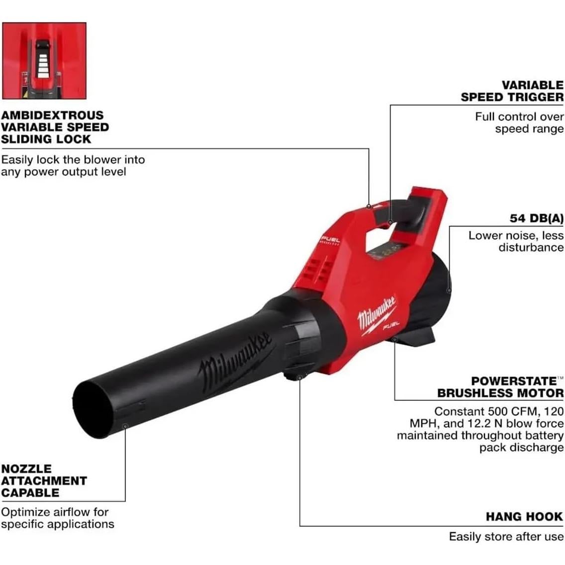 Soplador Milwaukee M18 FUEL 3017-20 18V 3.19kg