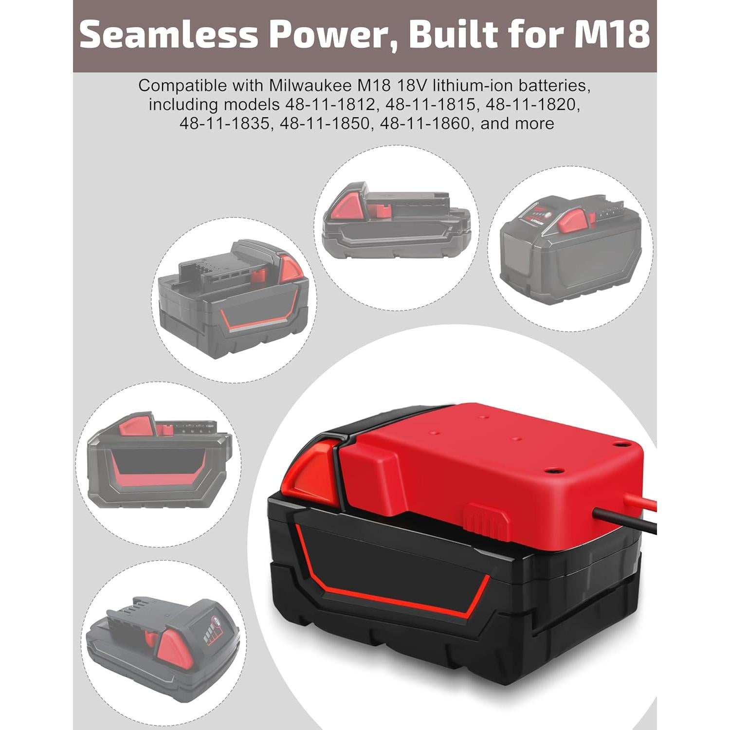 Adaptador de Batería 18V Crivon para Milwaukee M18 - Paquete de 2