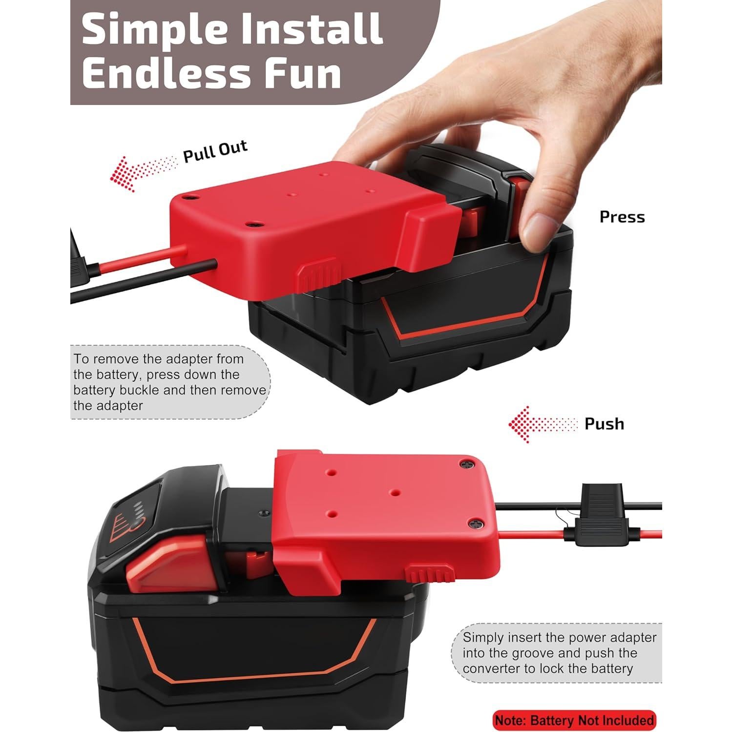 Adaptador de Batería 18V Crivon para Milwaukee M18 - Paquete de 2