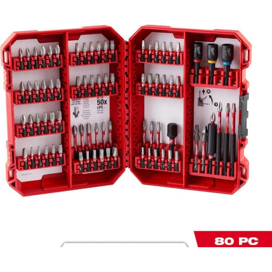 Conjunto de Brocas de Impacto Milwaukee Shockwave 80 Piezas