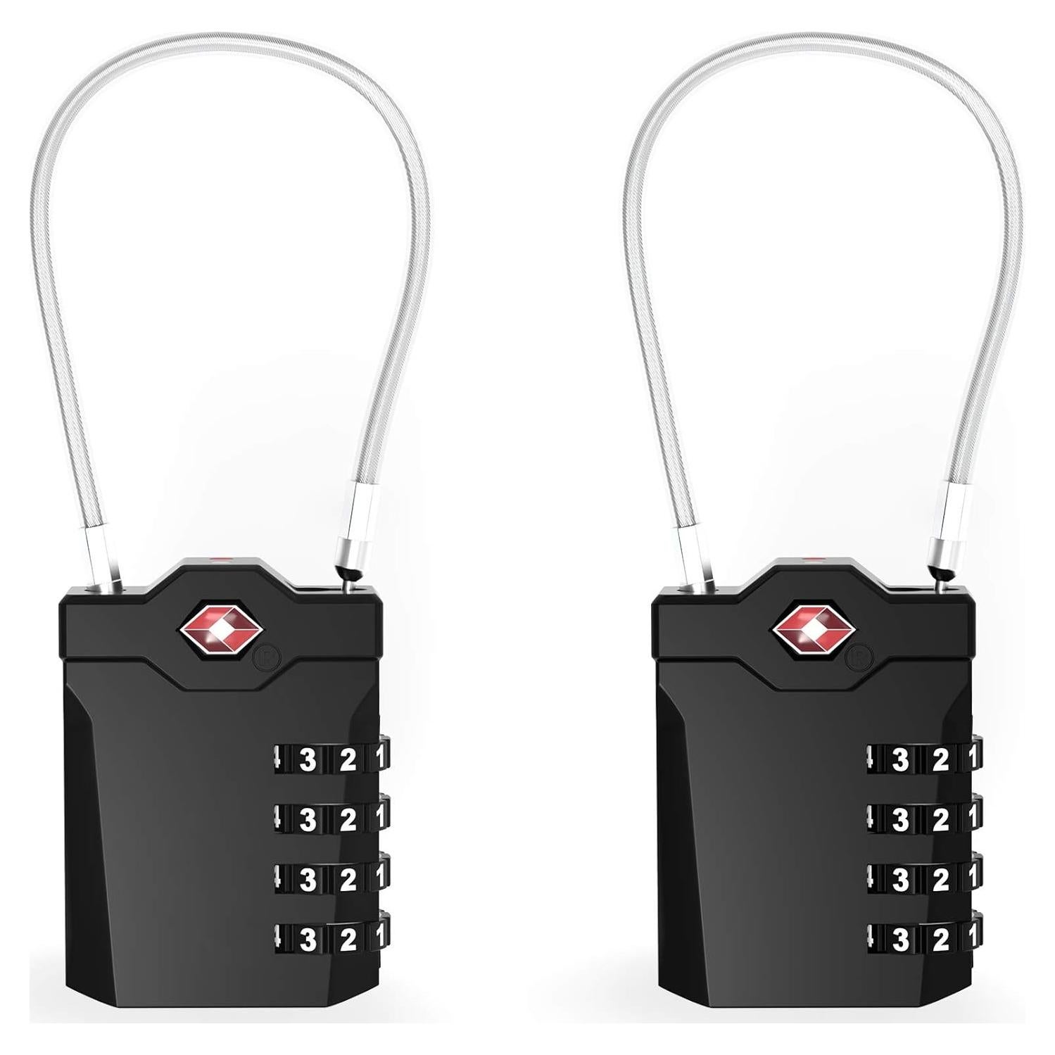 Candados de Combinación TSA XOOL - 2 Piezas, Negro